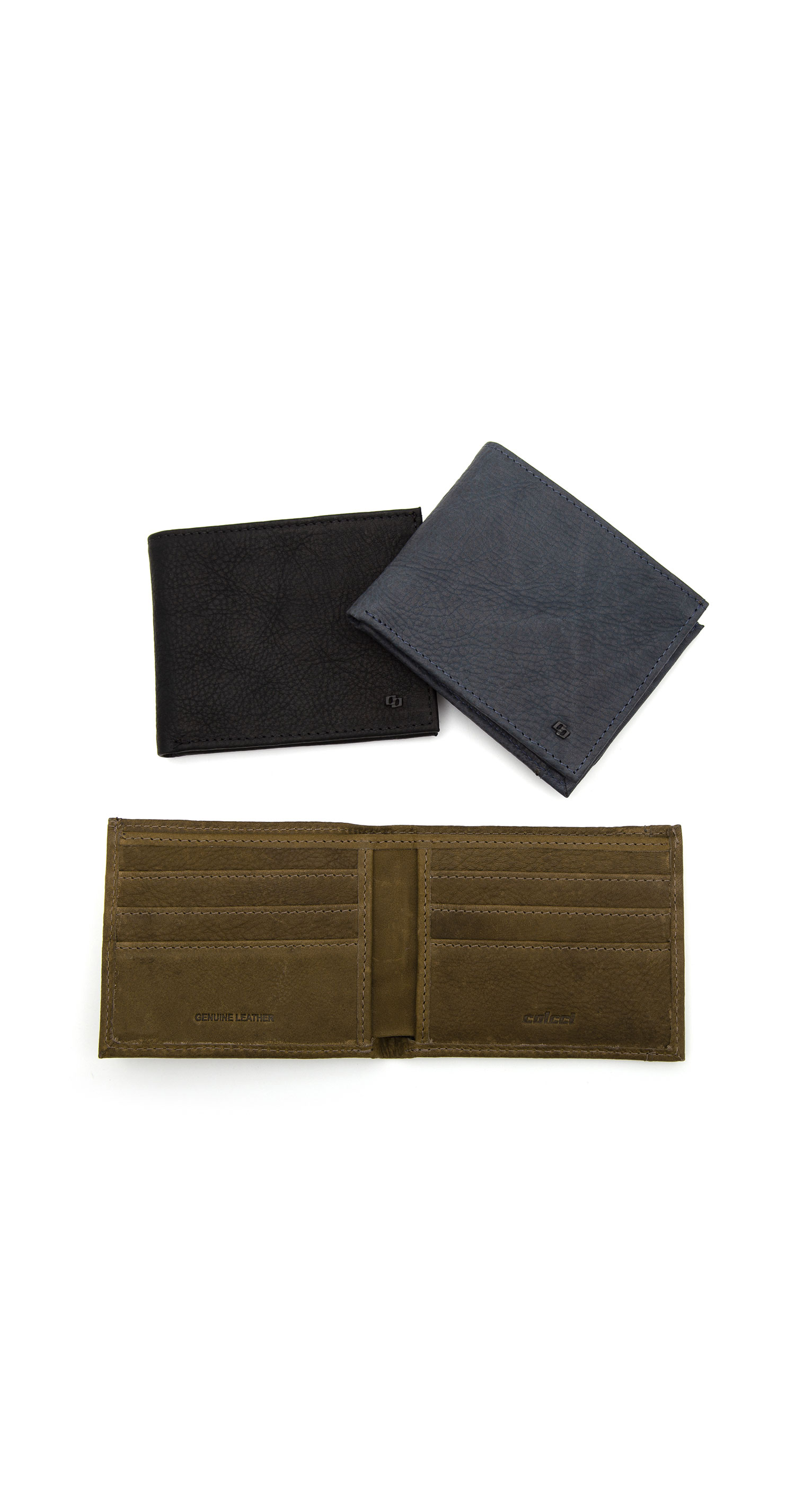 CARTEIRA COLCCI MASC COURO GRAXO M AZUL DARKNESS