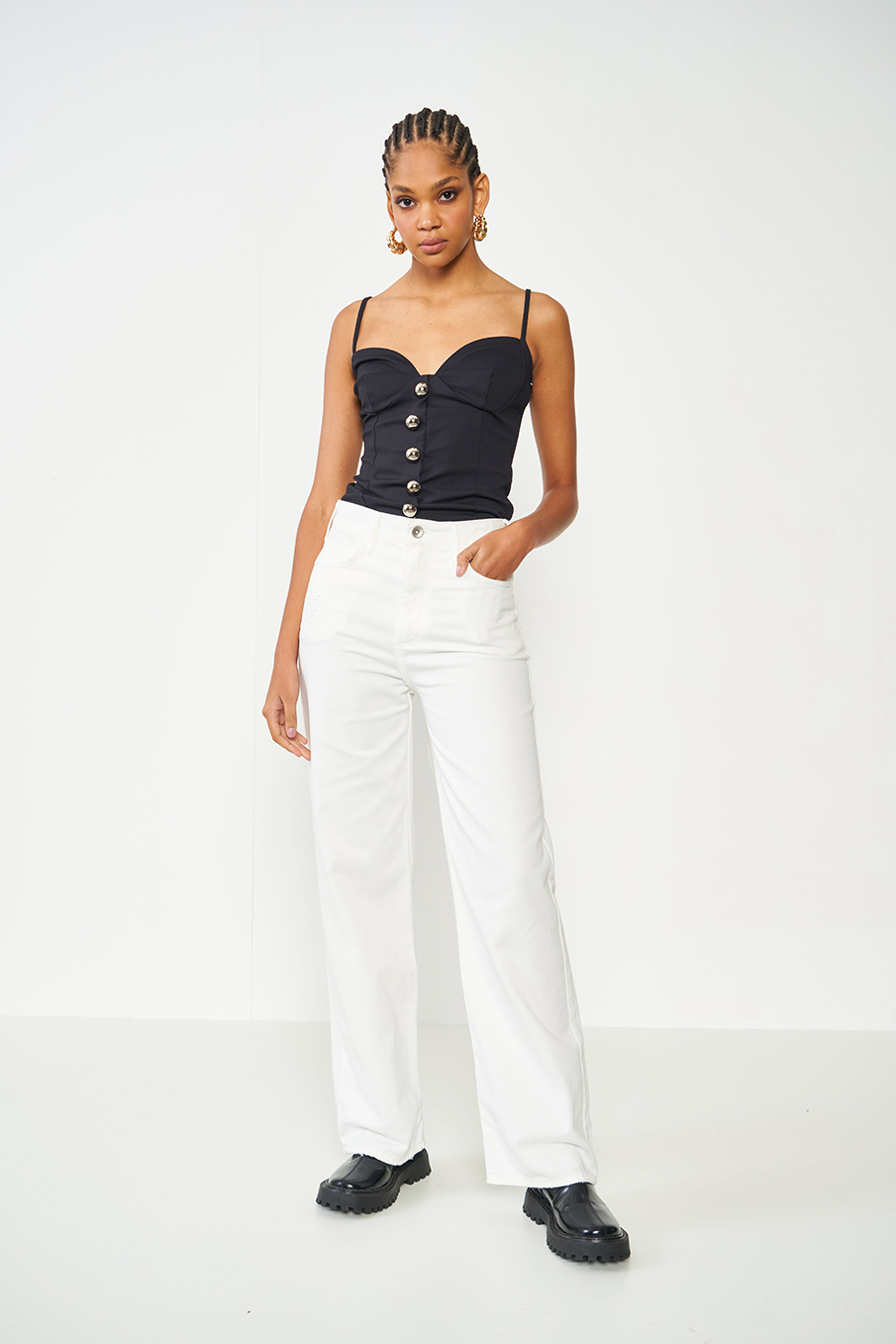 CALÇA SARJA LEONI LOW 40 PRETO