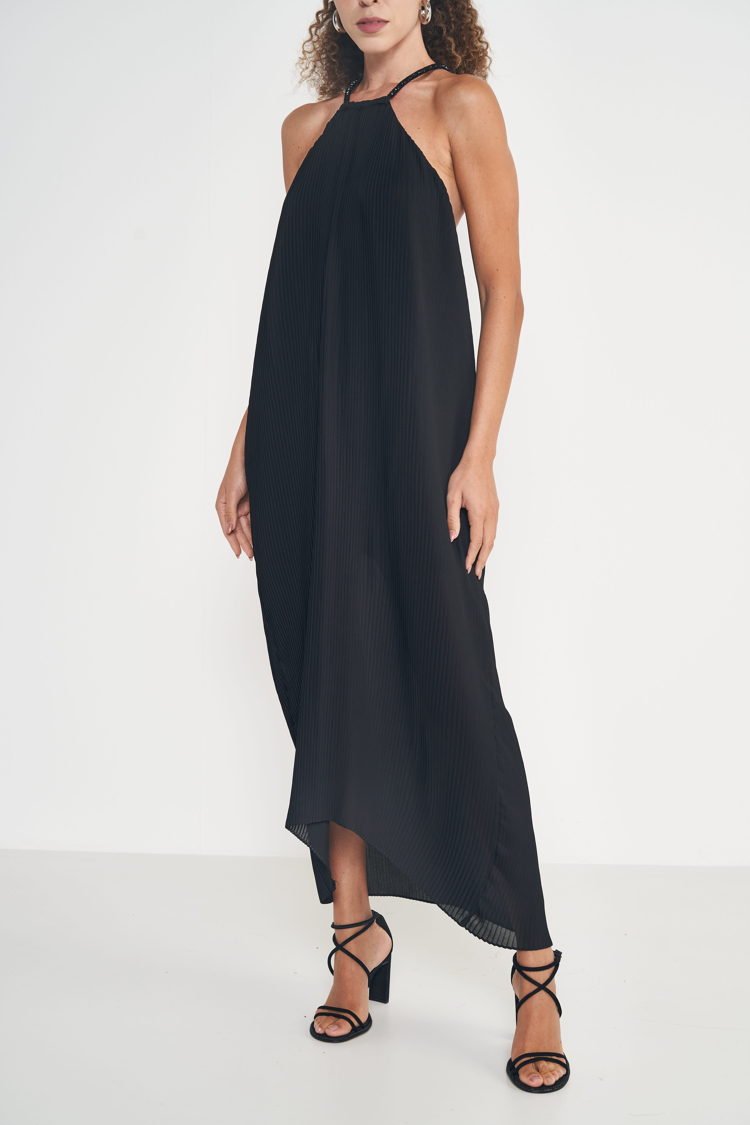 VESTIDO PLISSADO PP PRETO