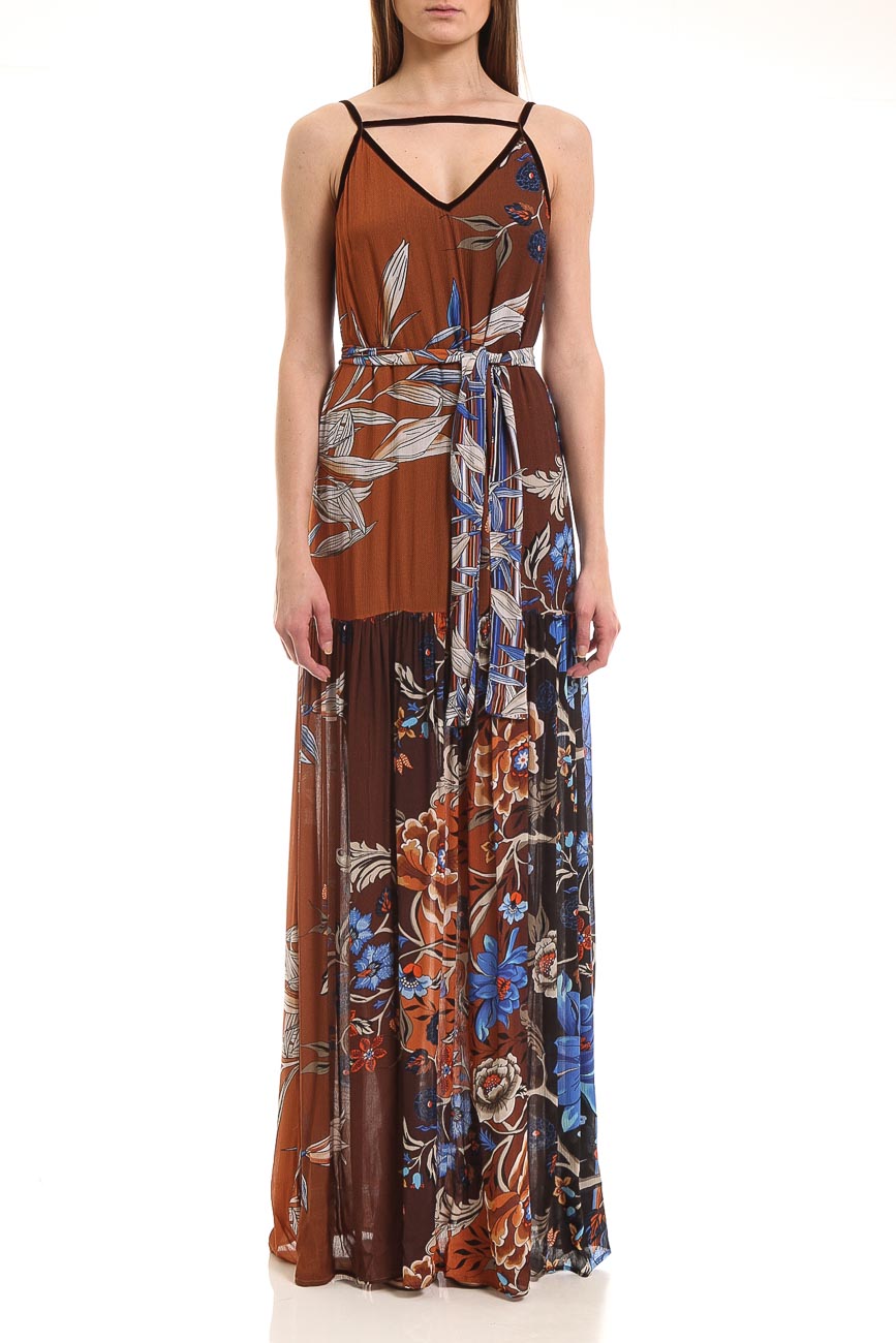 VESTIDO LONGO ESTAMPADO P FLORAL''CRAFTS