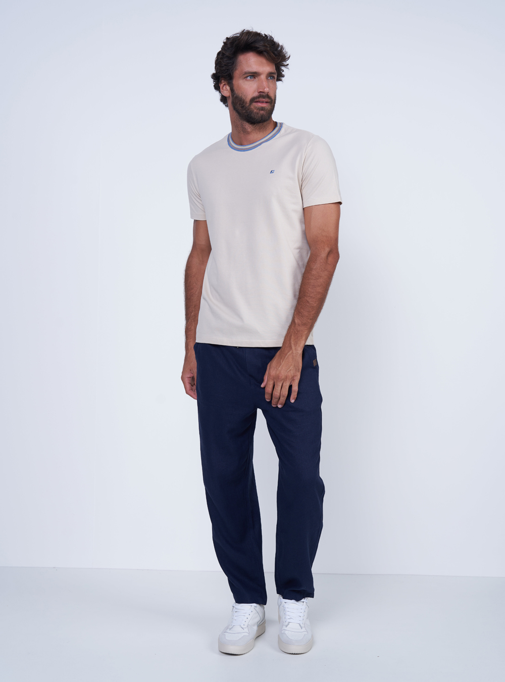 CALÇA LINHO GG AZUL DARKNESS
