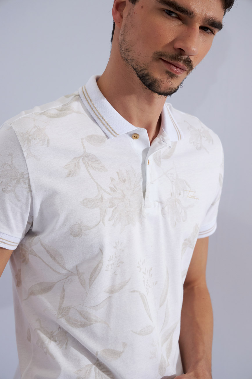 POLO ESTAMPADA M FLOR Y LOBO