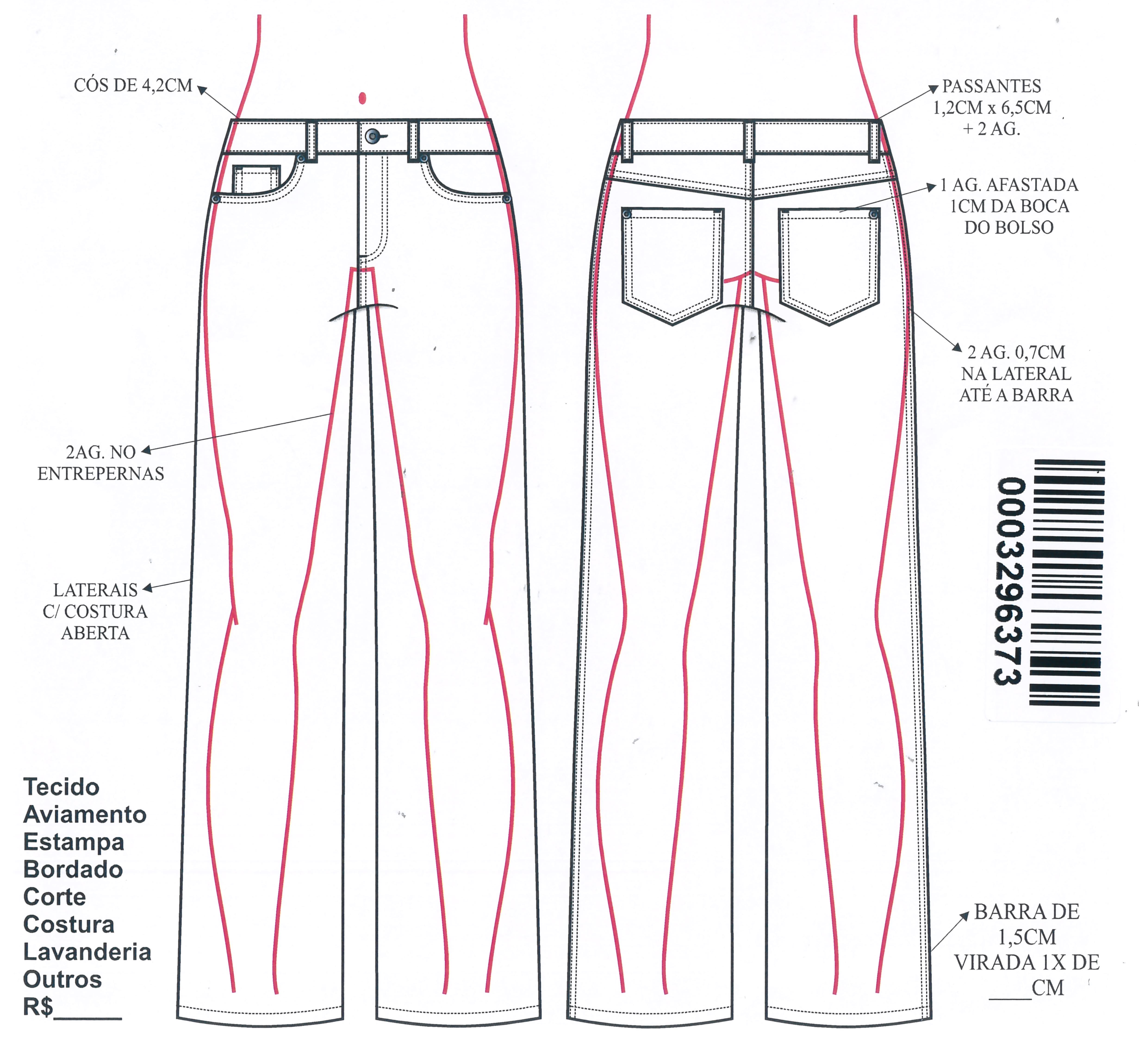 CALÇA JEANS LEONI LOW 40 INDIGO