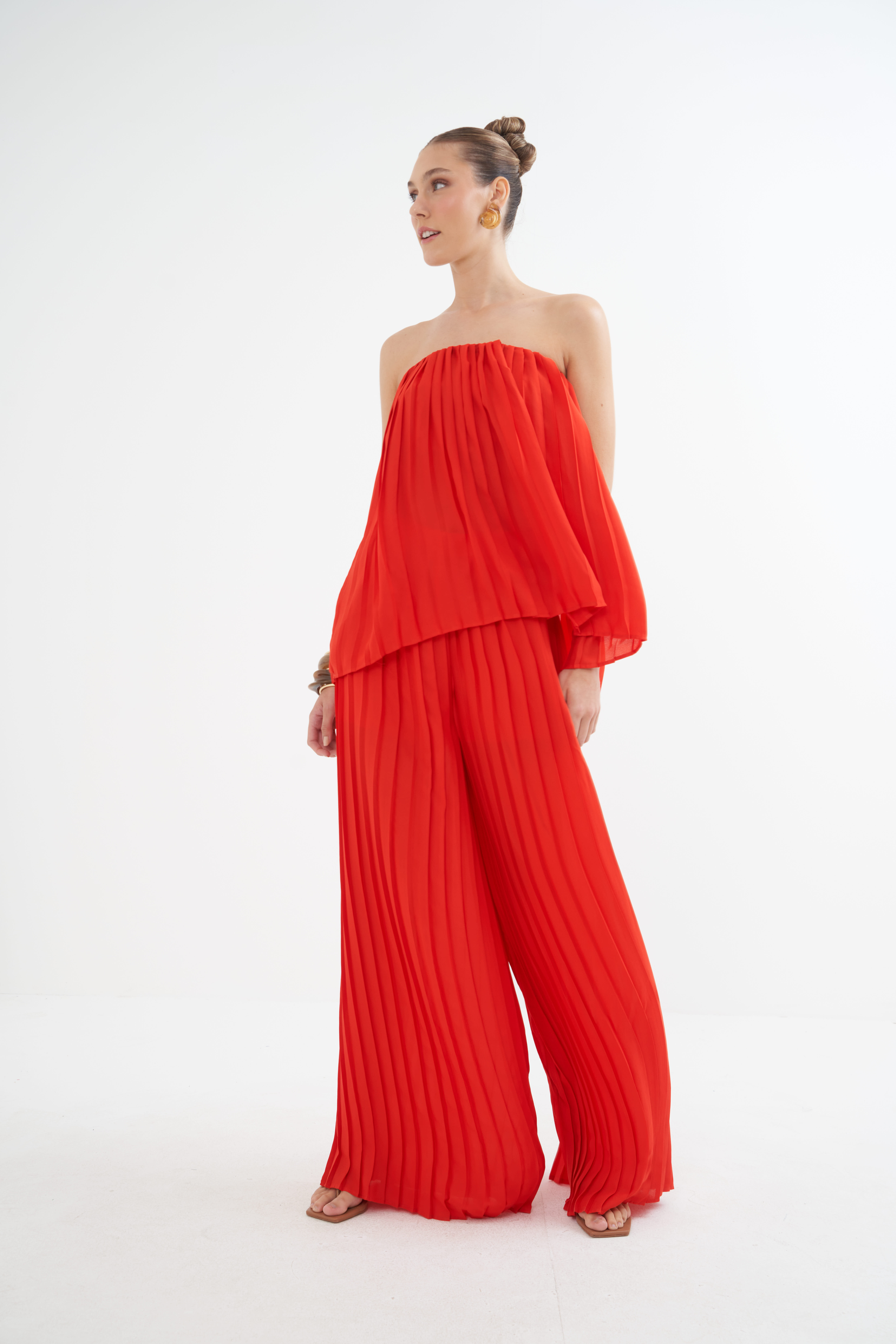 BLUSA PLISSADA M VERMELHO IFE