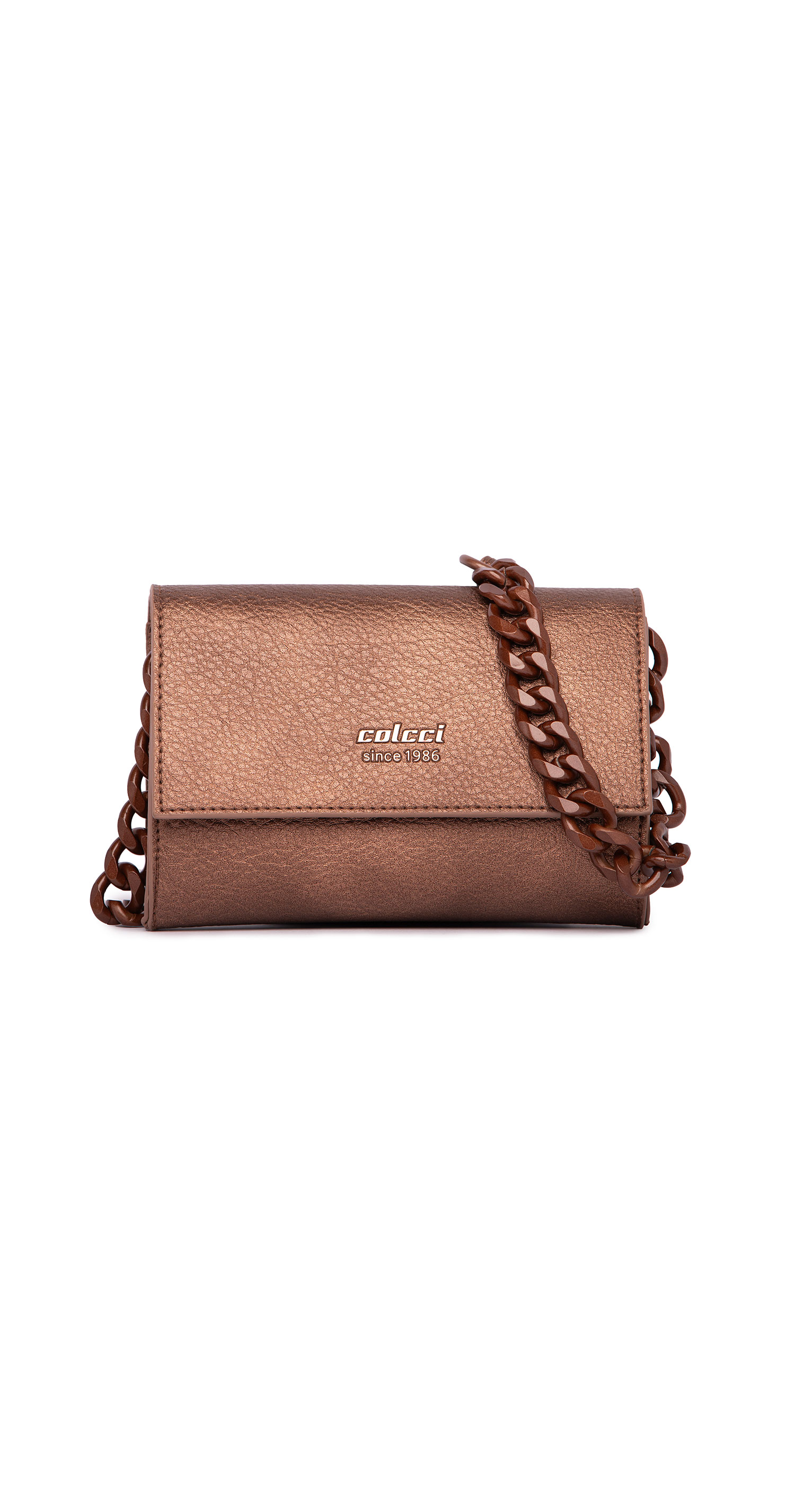 BOLSA COLCCI FEM CROSSBODY TEXTURA U BRONZE