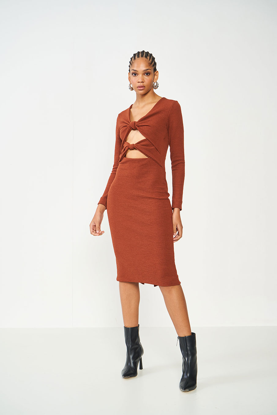 VESTIDO COLCCI G MARROM SIGMA