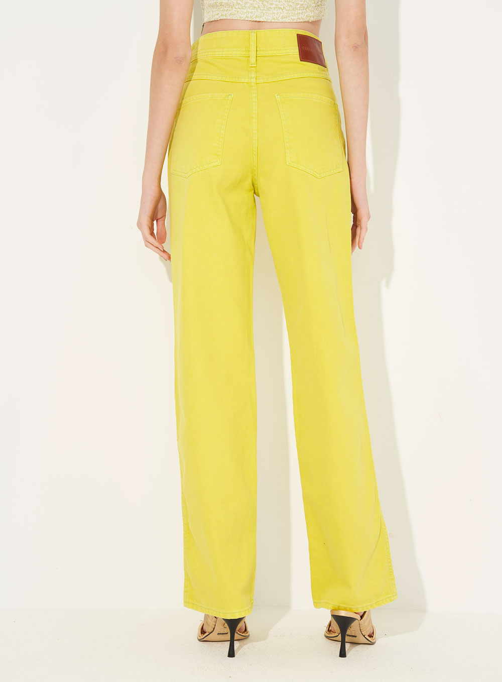 CALÇA SARJA JULIETTE 36 AMARELO FOCAIS