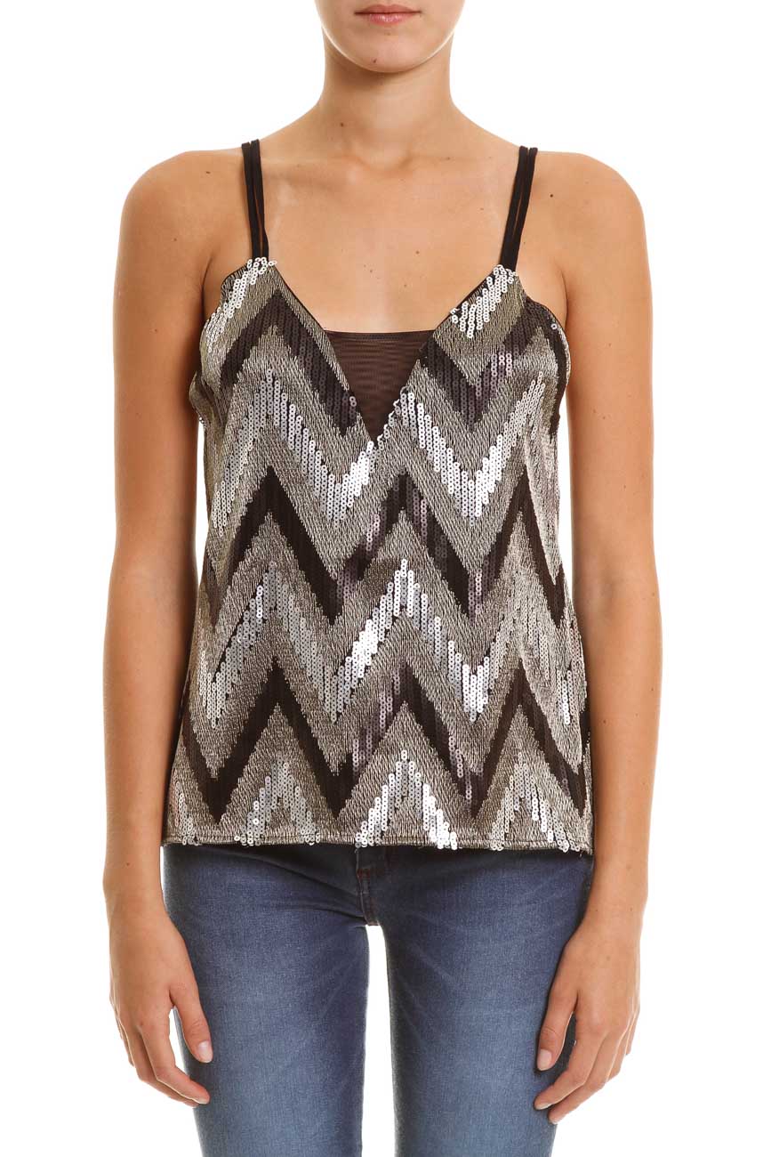 BLUSA FEM SM M CINZA/PRATA/PTO