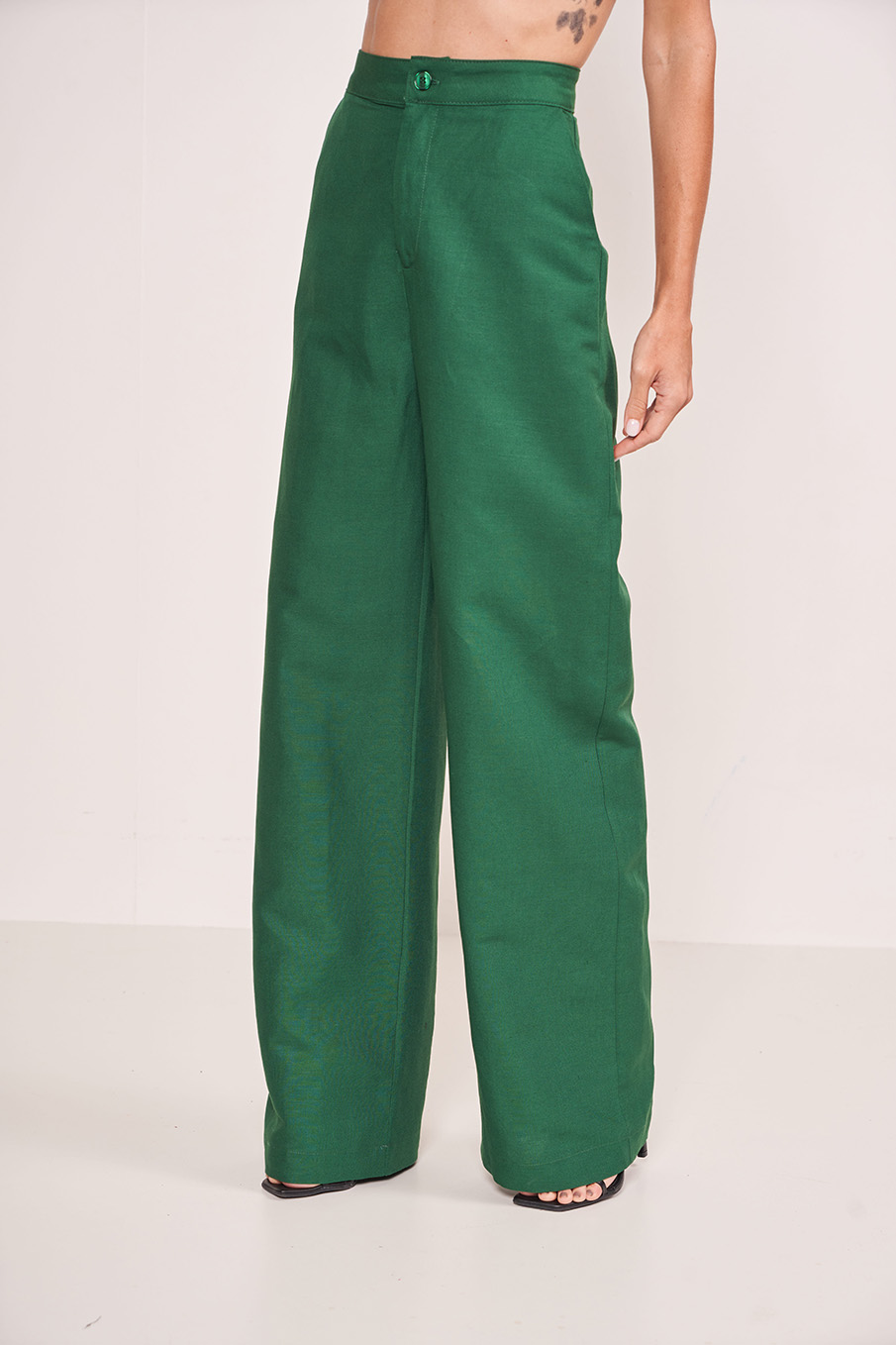 CALÇA LINHO 34 VERDE ROSEWOOD