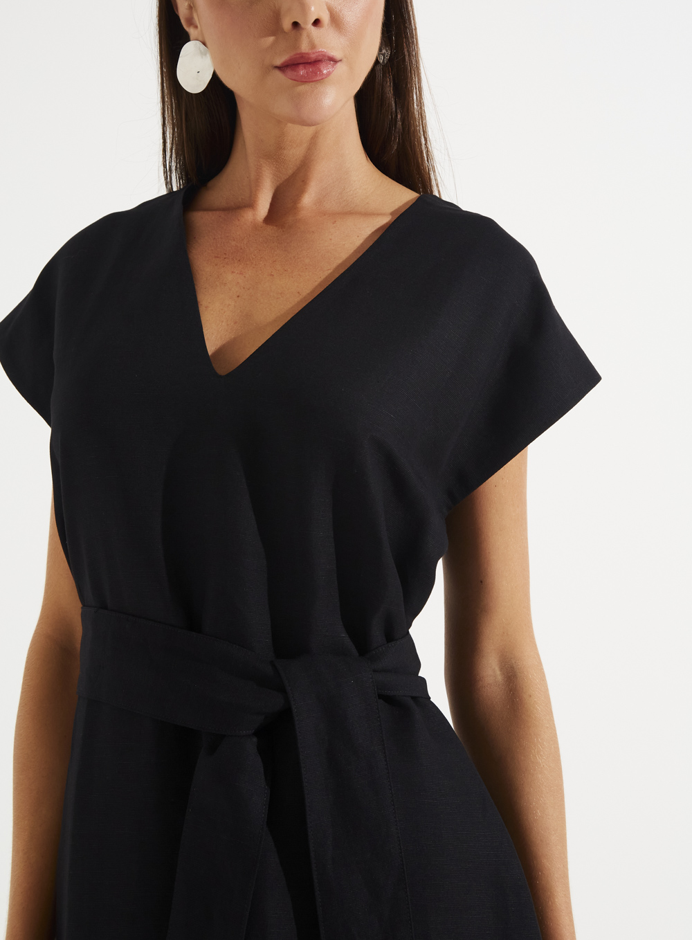 VESTIDO LINHO G PRETO