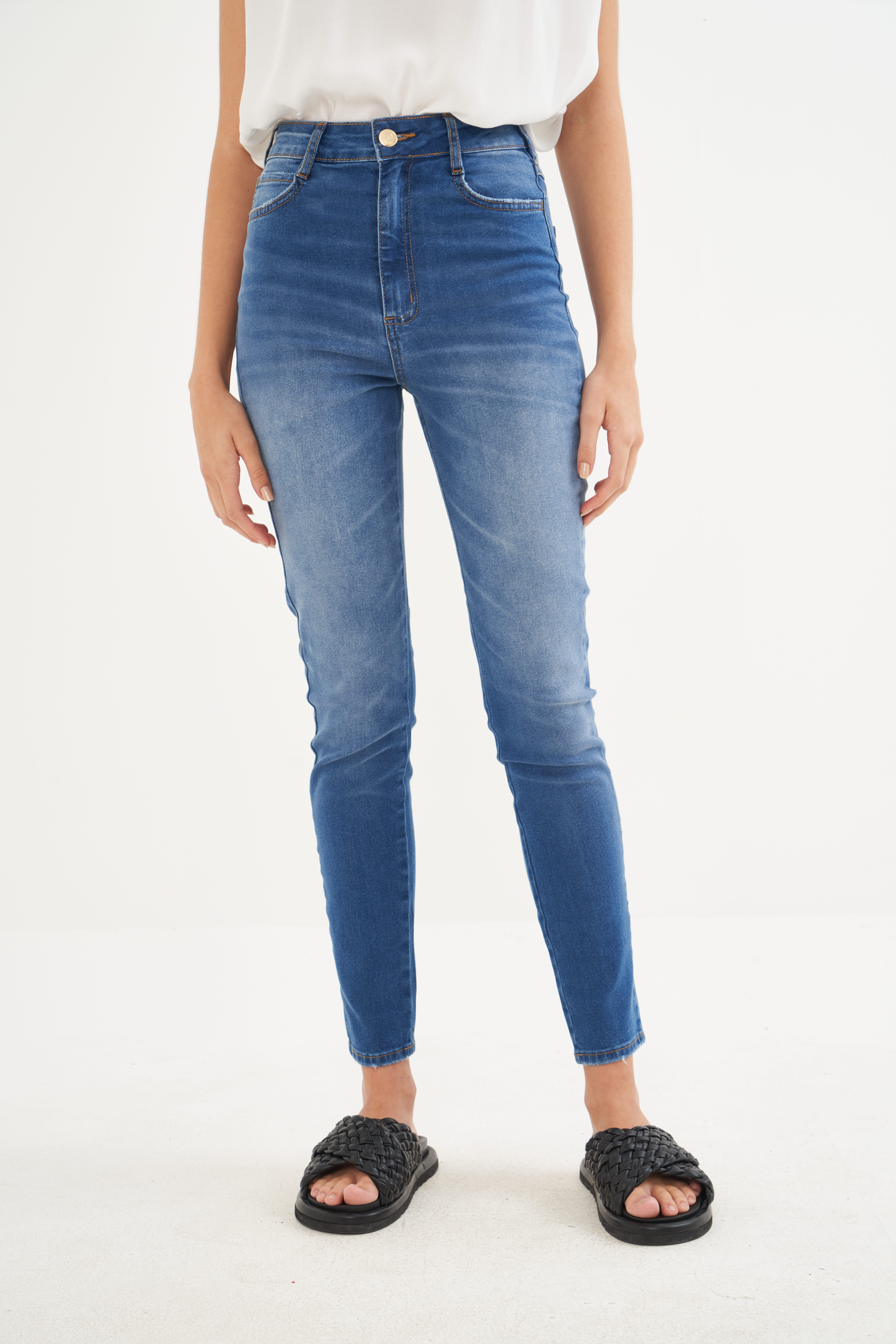 CALCA JEANS BRUNA STRETCH 38 INDIGO