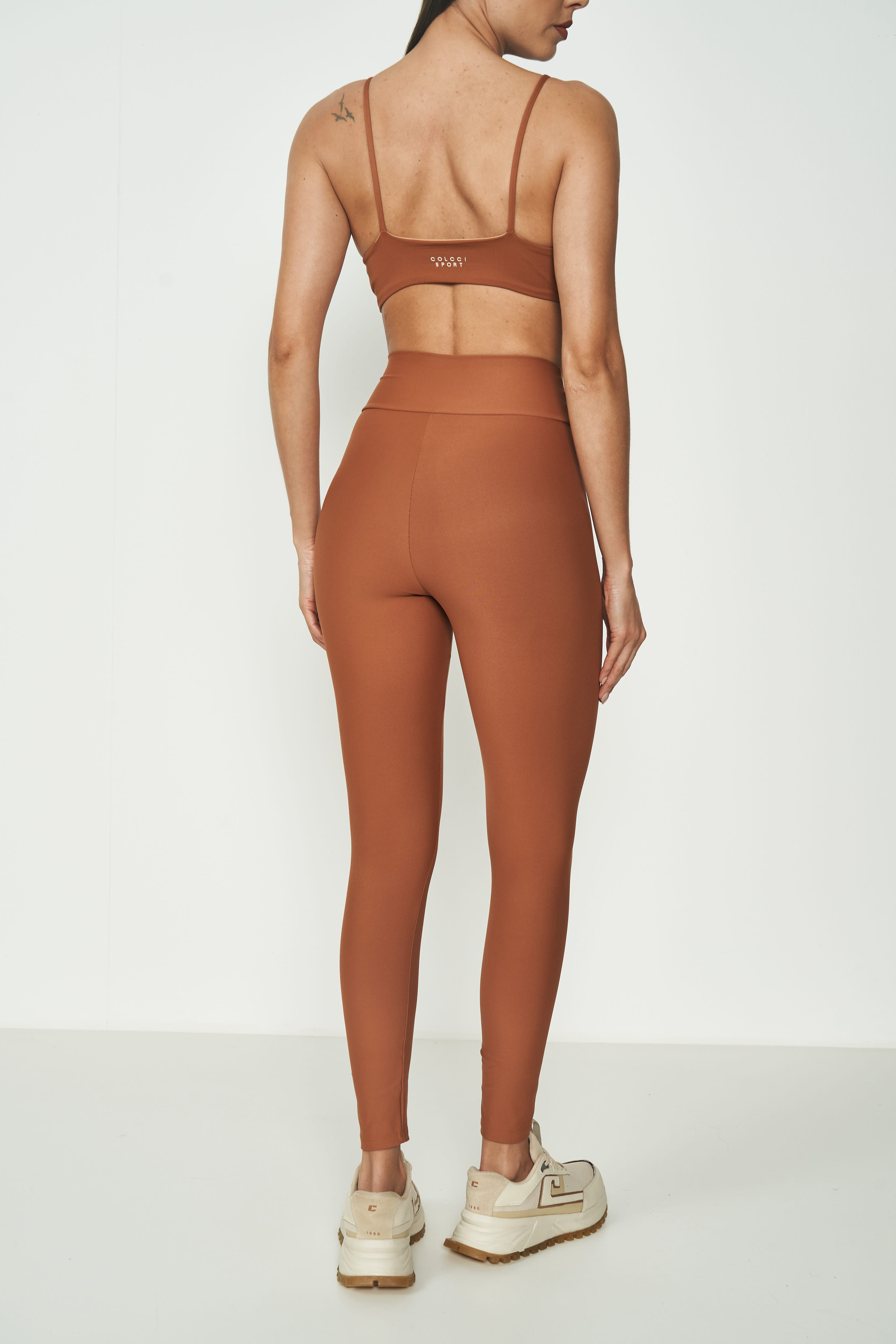 CONJUNTO TOP/CALÇA LEGGING P MARROM CARMELLA
