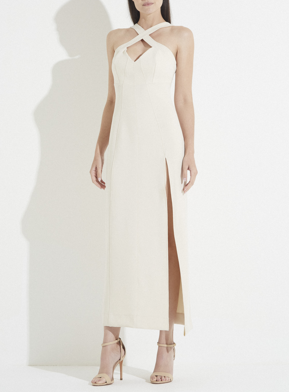 VESTIDO FORUM 42 BEGE ITALIAN