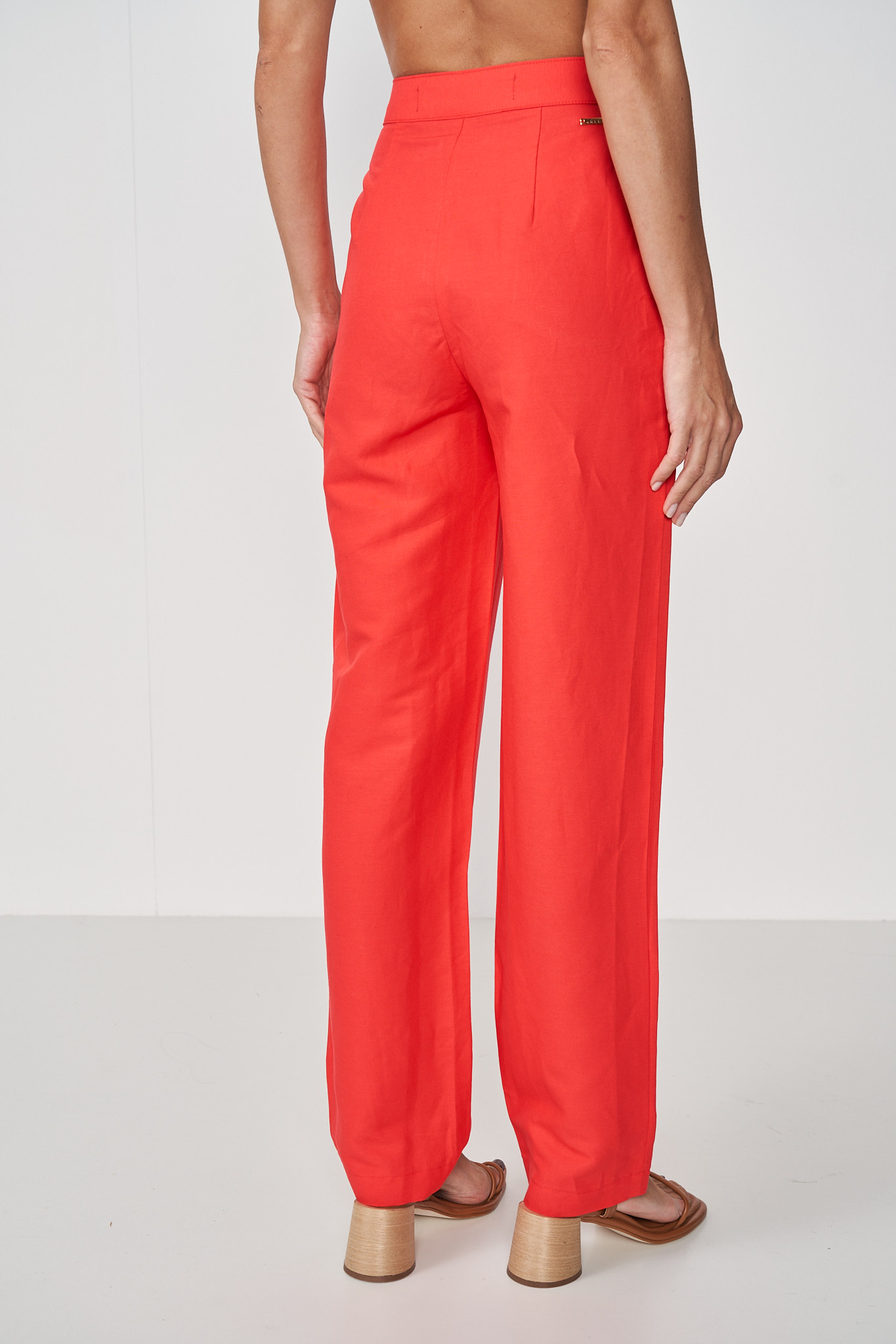 CALÇA LINHO 38 VERMELHO SANTINE