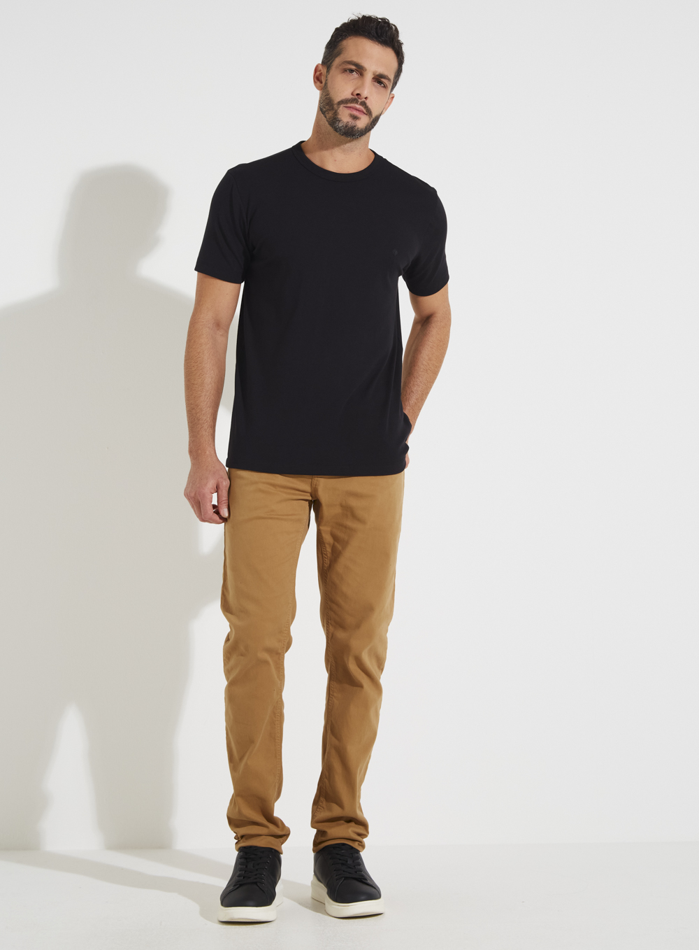 CALÇA SARJA IGOR SKINNY 42 MARROM EVERMORE