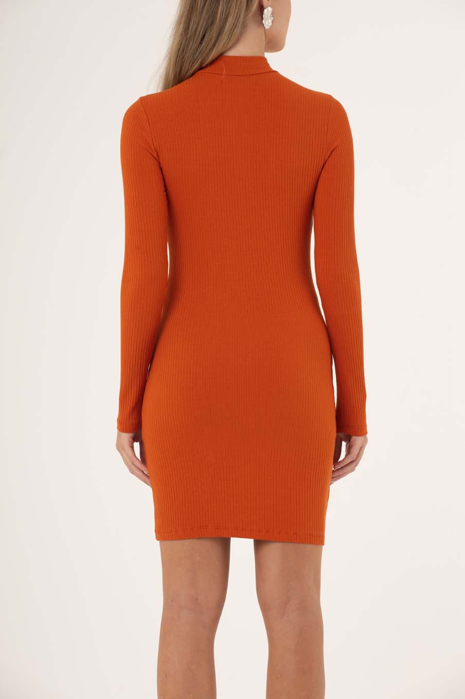 VESTIDO CANELADO G BEGE ITALIAN