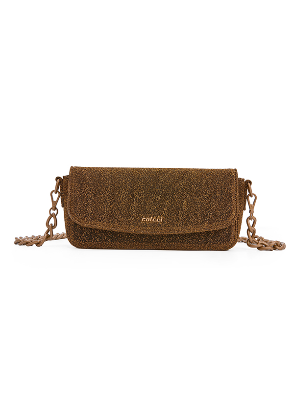 BOLSA COLCCI FEM BAGUETTE LUREX U BRONZE
