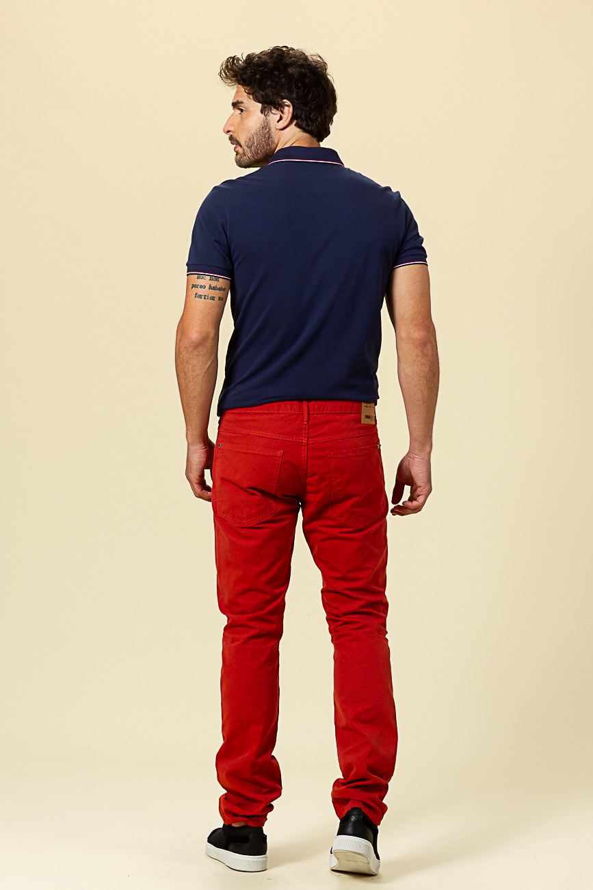 CALÇA SARJA PAUL SLIM 40 AZUL LIFE