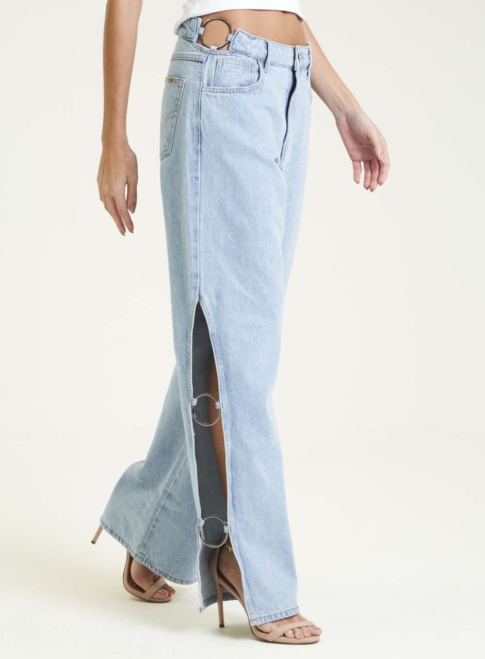 CALÇA JEANS RAQUEL WIDE LEG 44 INDIGO
