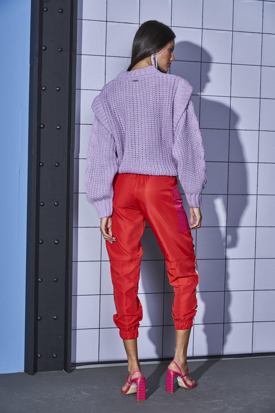 CALÇA COLCCI 36 VER/ROSA/BRANCO