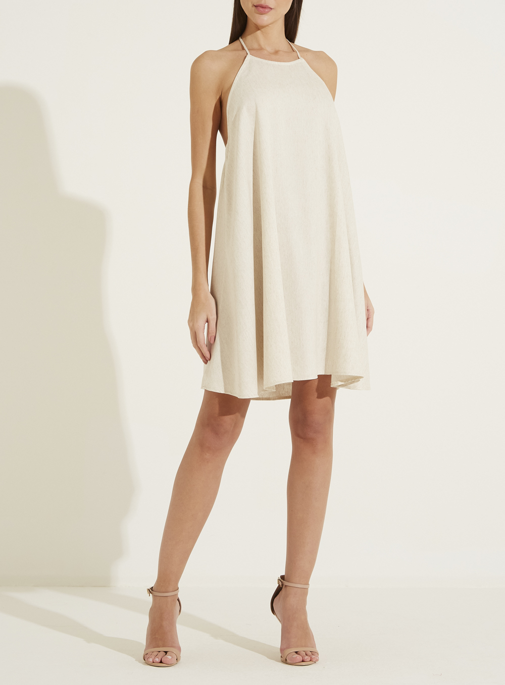 VESTIDO LINHO P OFF/BEGE