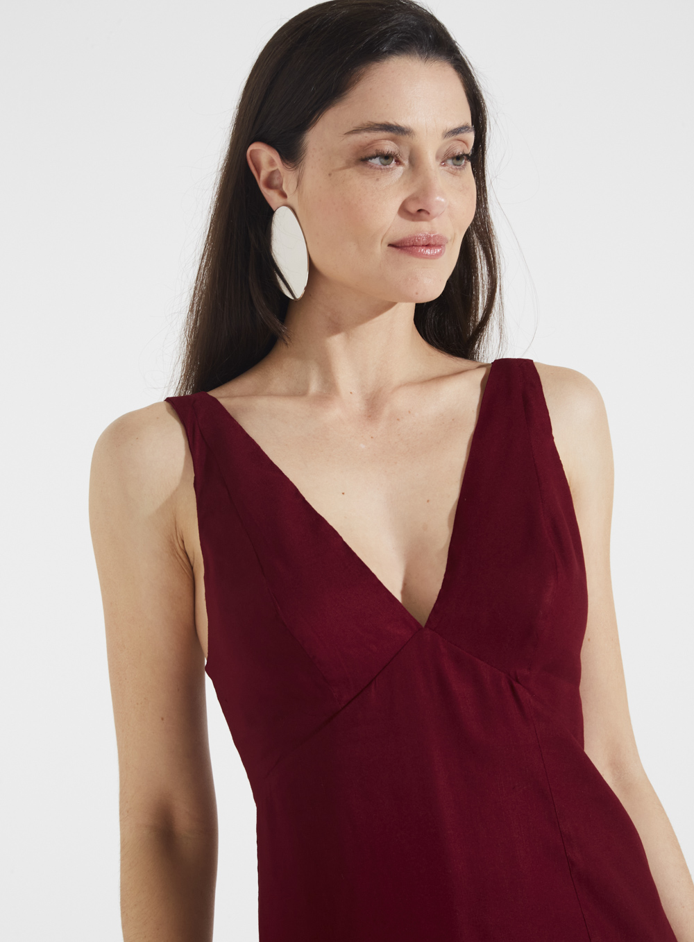 VESTIDO LINHO G CINZA NIQUEL