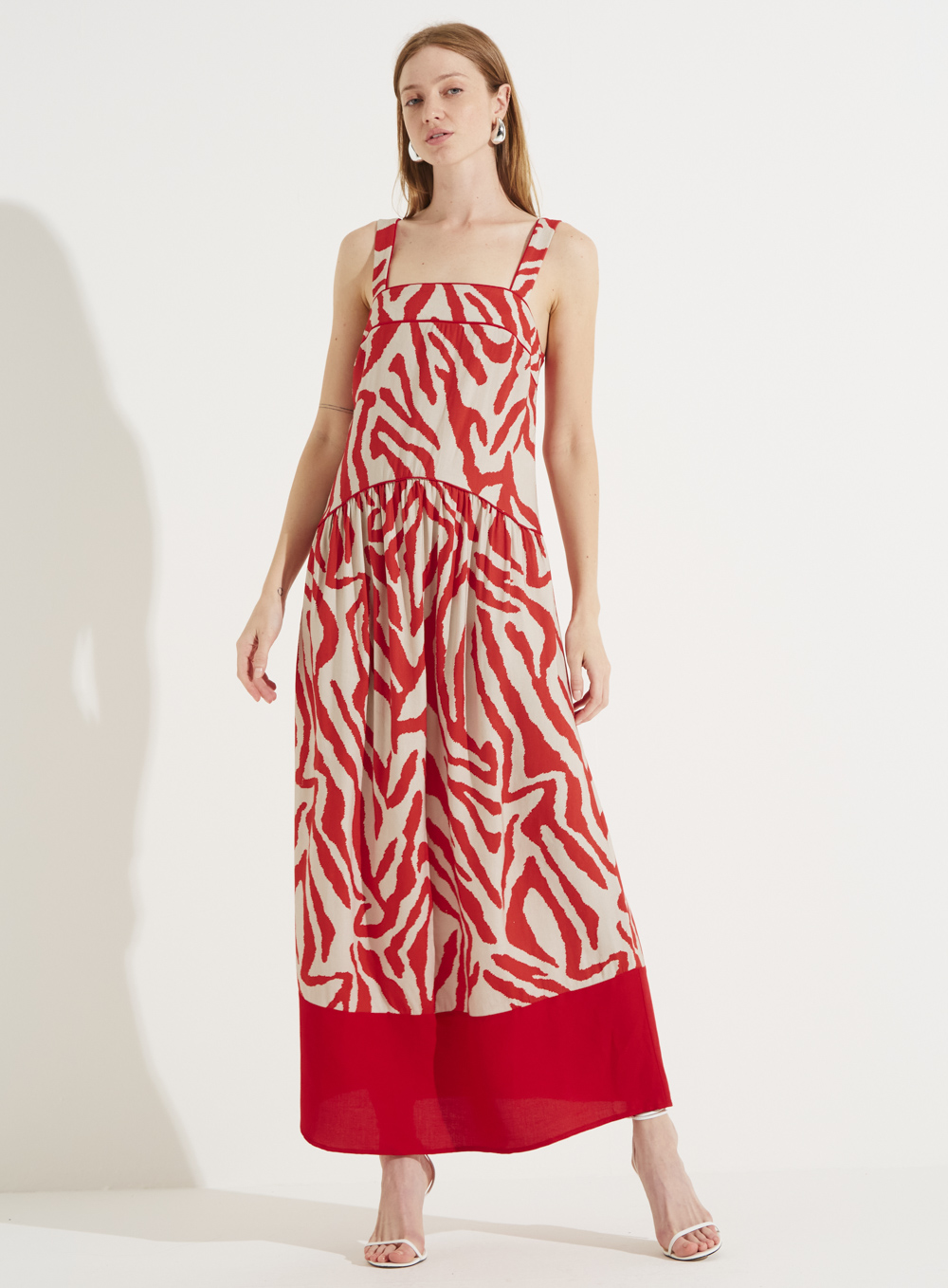 VESTIDO LINHO ESTAMPADO G ANIMAL PRIN.RED