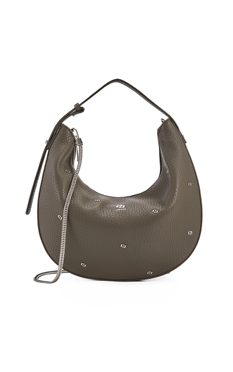 BOLSA COLCCI FEM MEIA LUA ROCKER U MARROM BEATEN B