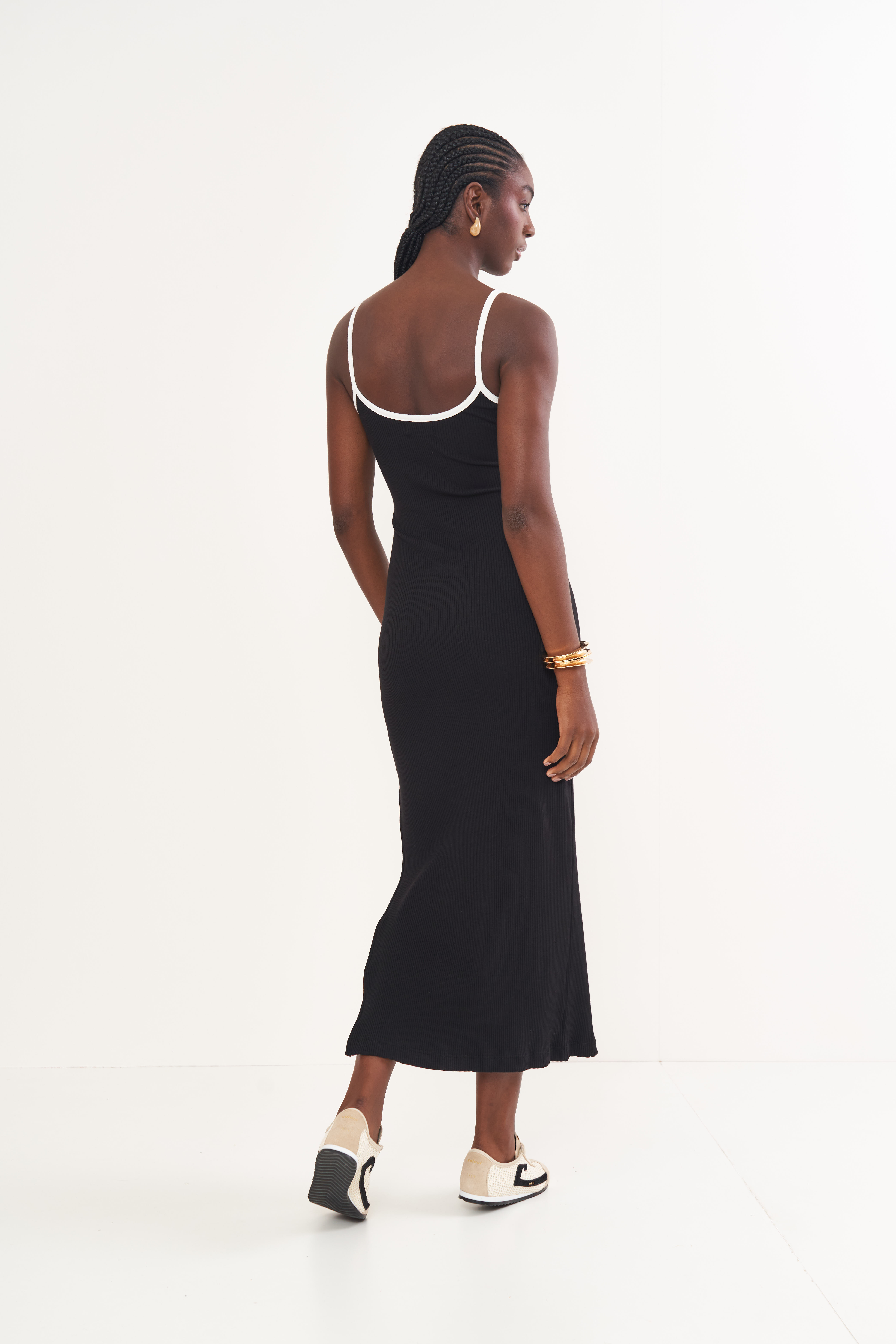 VESTIDO CANELADO M PRETO