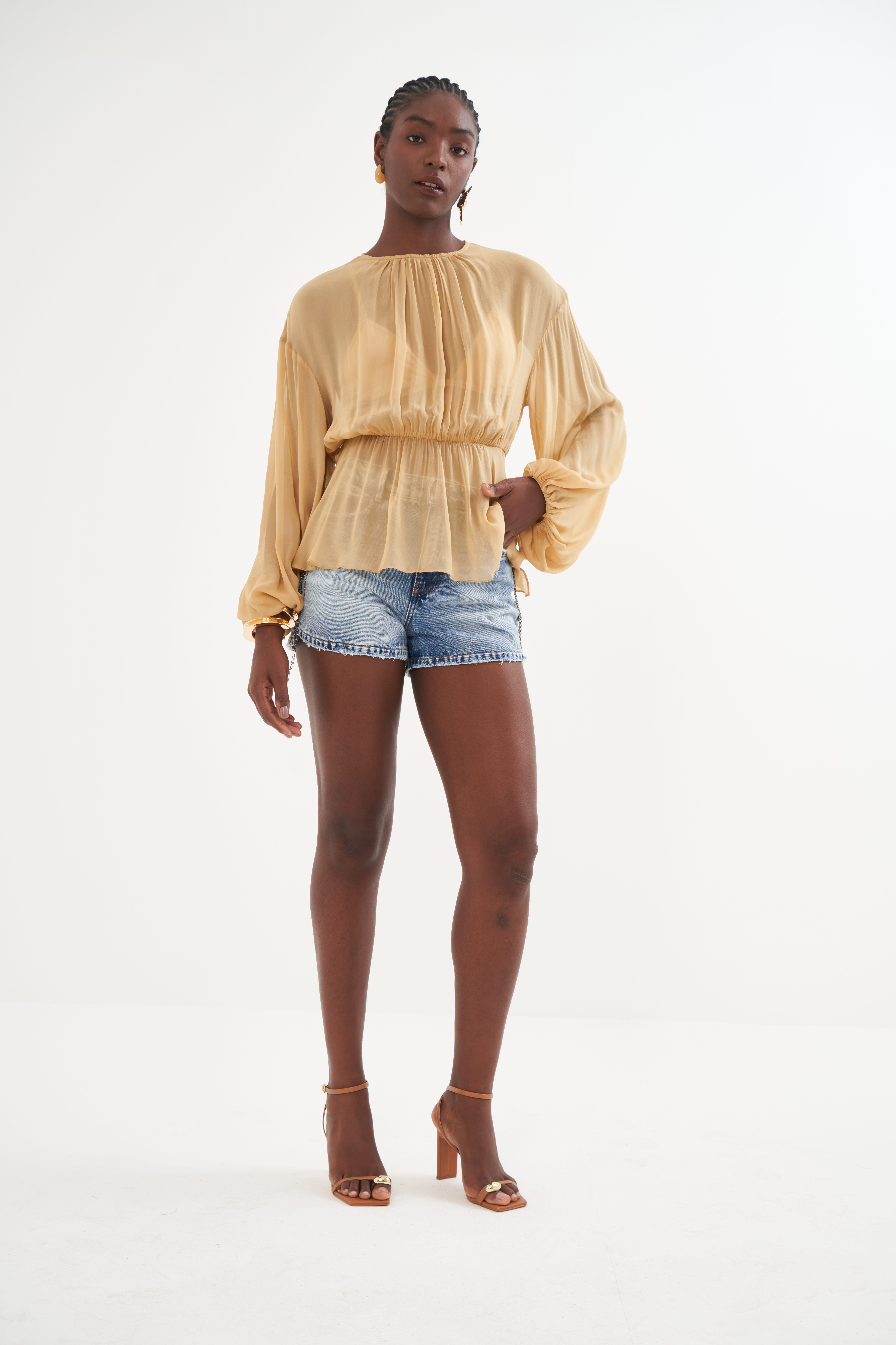 SHORT JEANS TAYLOR COM CORRENTES 46 INDIGO