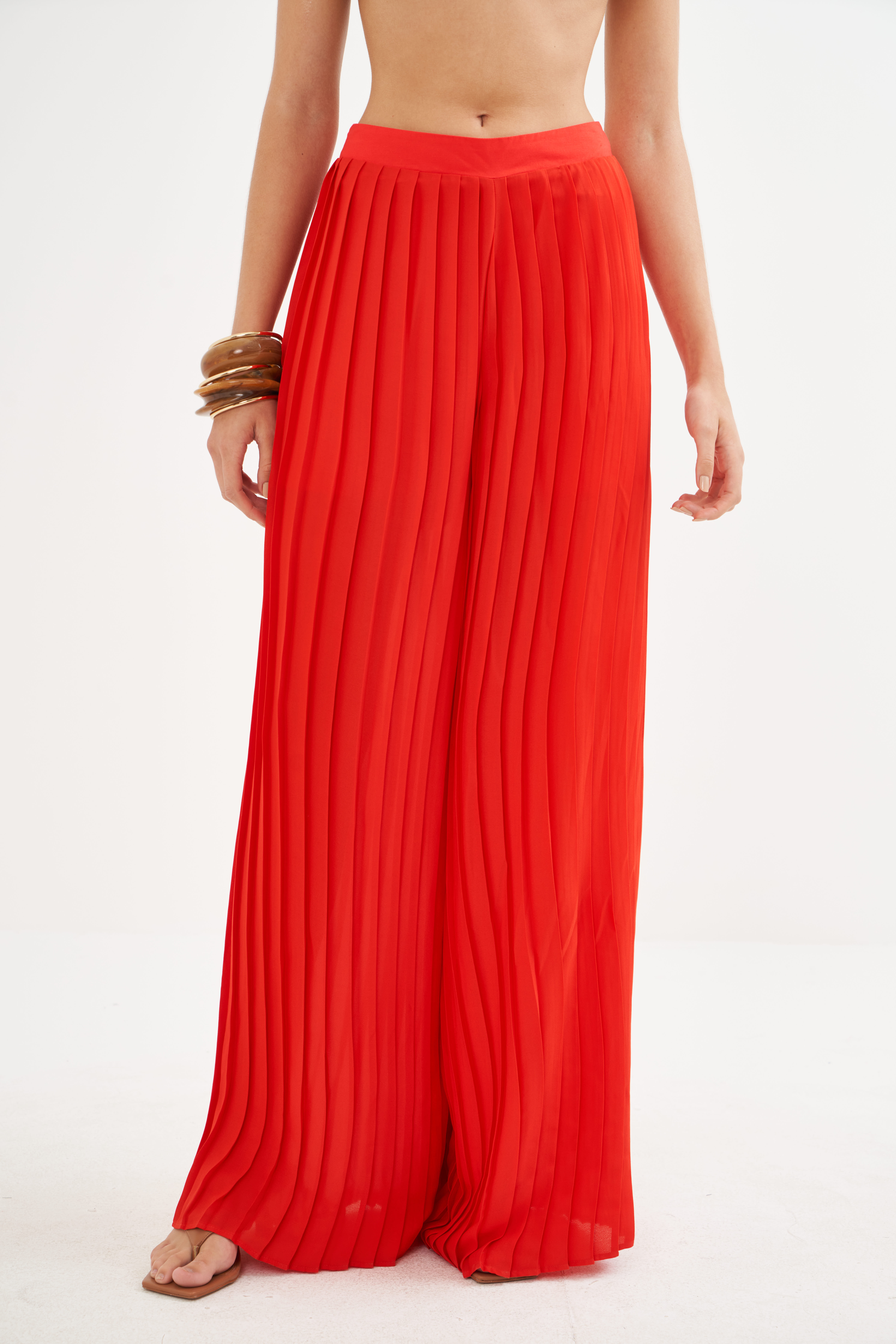 CALÇA PLISSADA 36 VERMELHO IFE