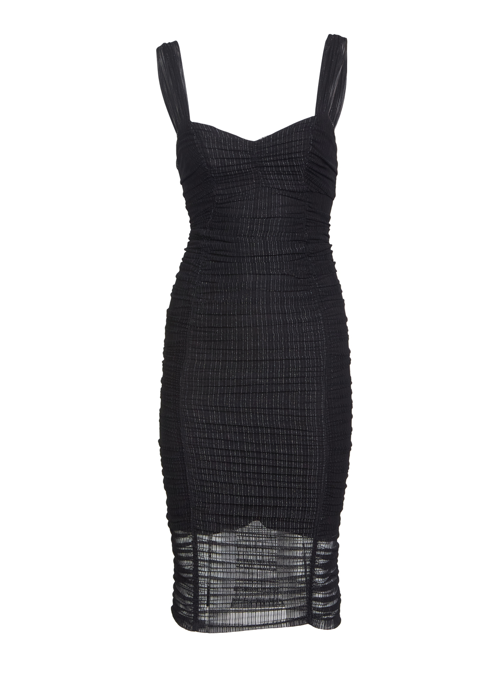VESTIDO TULE LISTRADO PP PRETO
