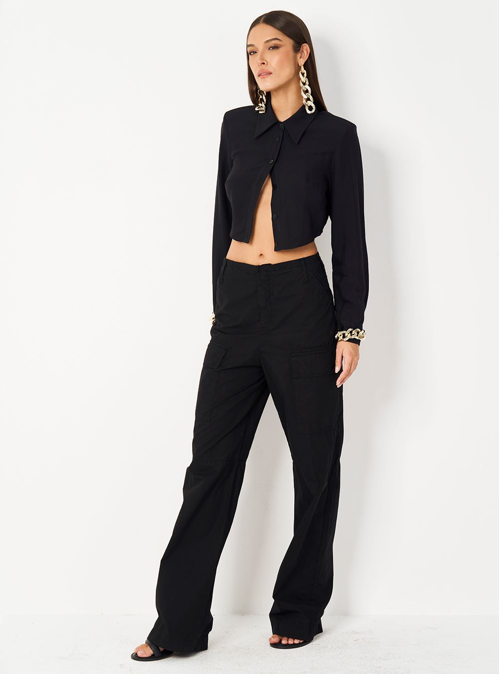 CALÇA SARJA BRUNA LOW 44 PRETO