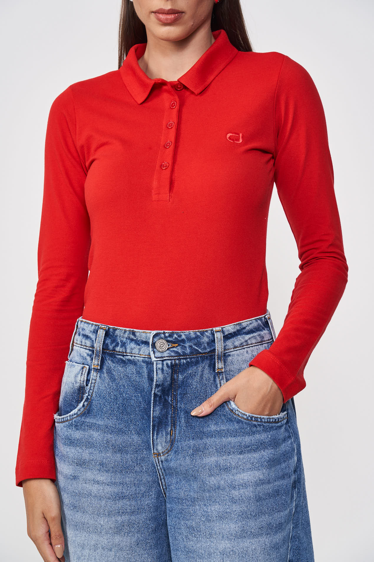 POLO COLCCI JEANS PP VERMELHO SPARKLY