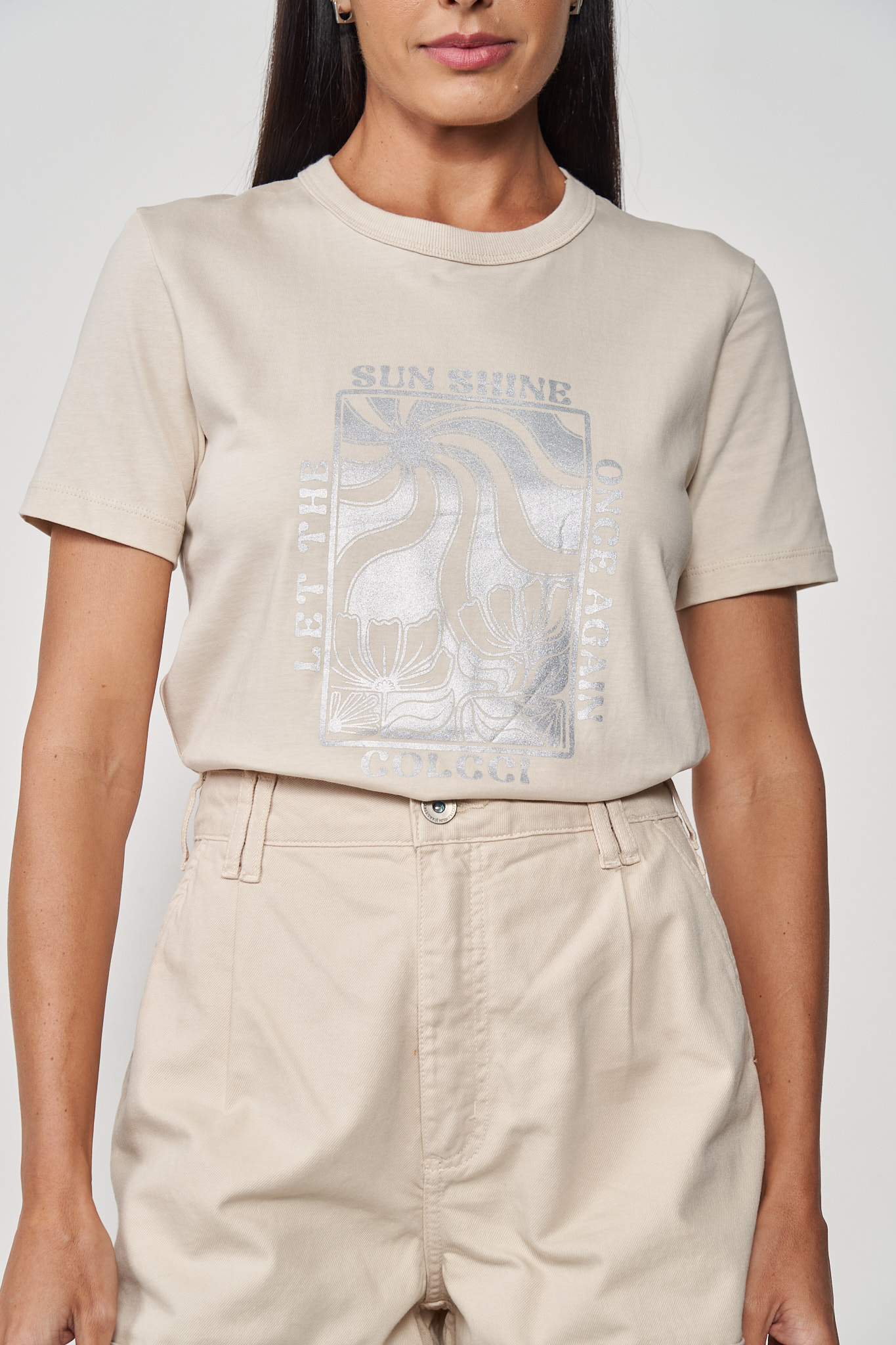 CAMISETA ESTAMPADA P BEGE TAUPE