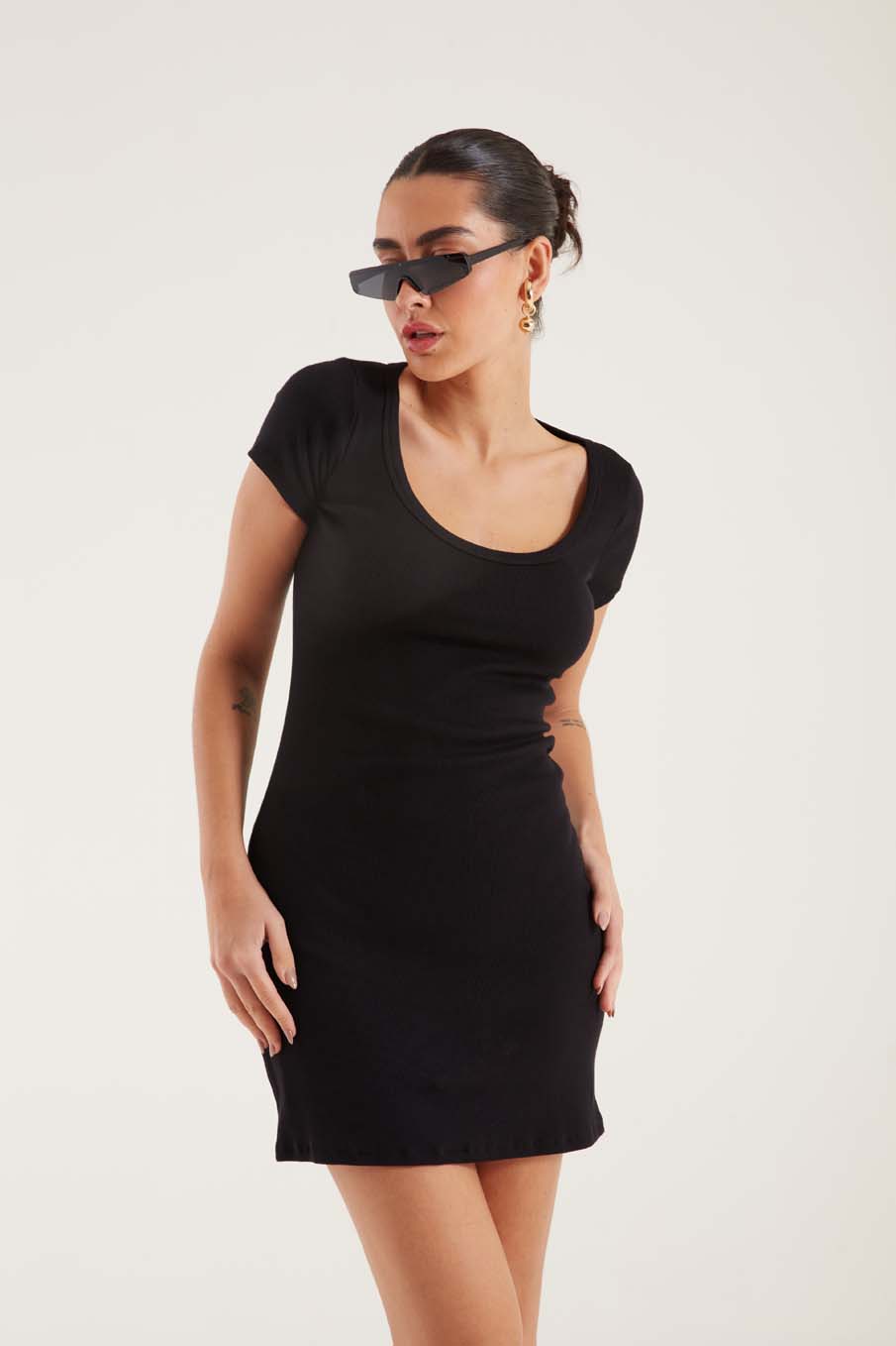 VESTIDO CANELADO M LARANJA AFFLUX