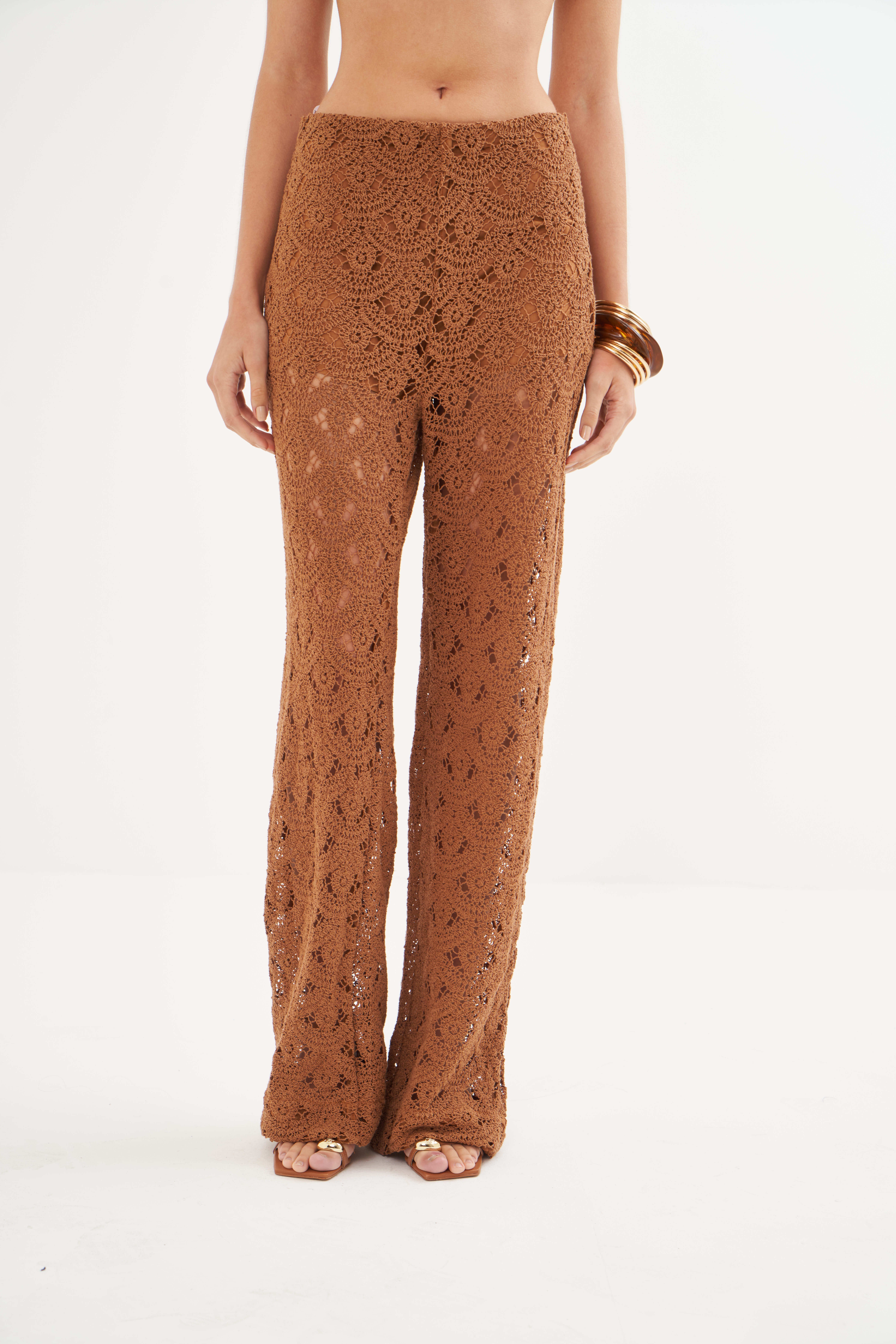 CALÇA RENDA 34 MARROM EVERMORE