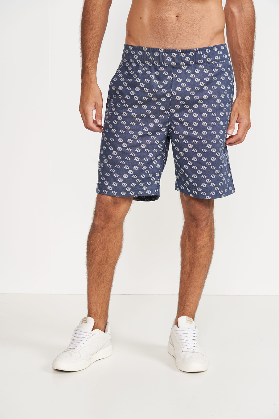 BERMUDA JACQUARD GG AZUL/BEGE