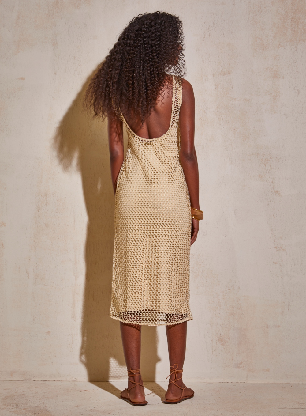 VESTIDO COLCCI G OFF/DOURADO