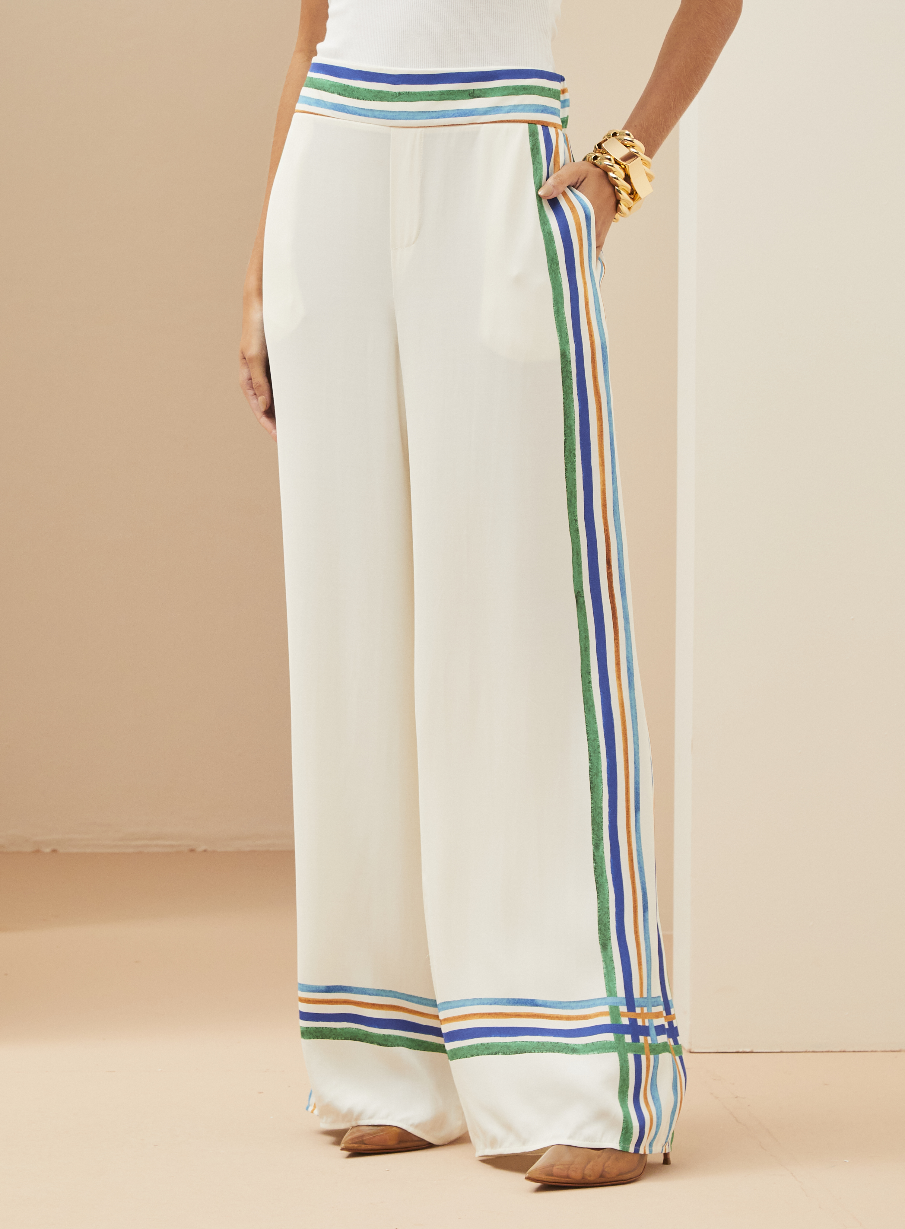 CALÇA ESTAMPADA P ART STRIPES