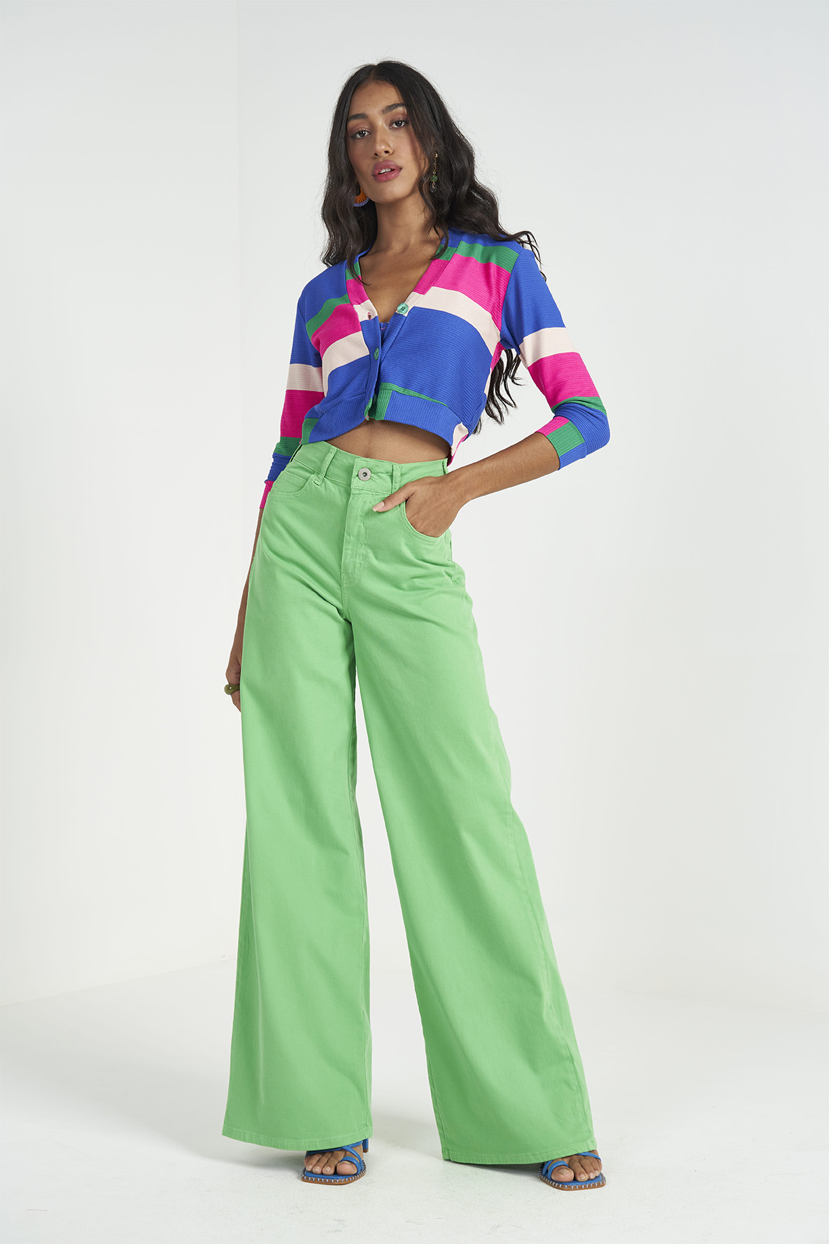 CALÇA SARJA PANTALONA 36 VERDE SPRINGLER