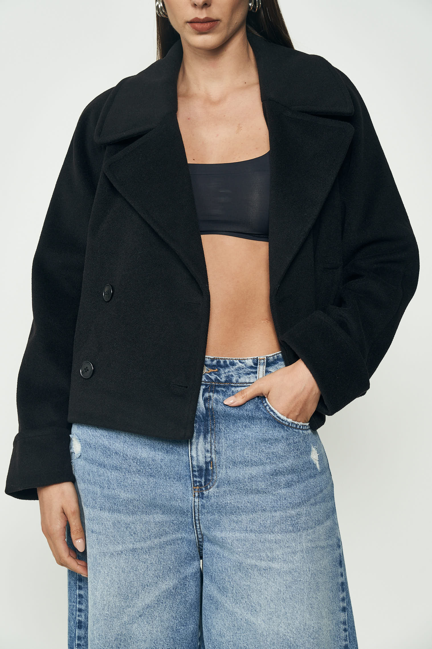 CASACO COLCCI JEANS M PRETO