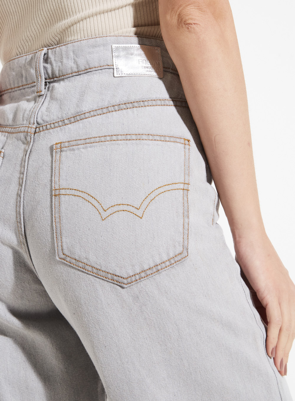 CALÇA JEANS RETA 42 INDIGO CINZA