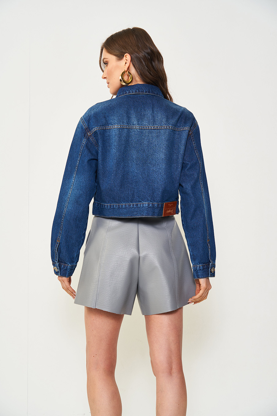 JAQUETA JEANS COM BORDADO MANUAL PP INDIGO