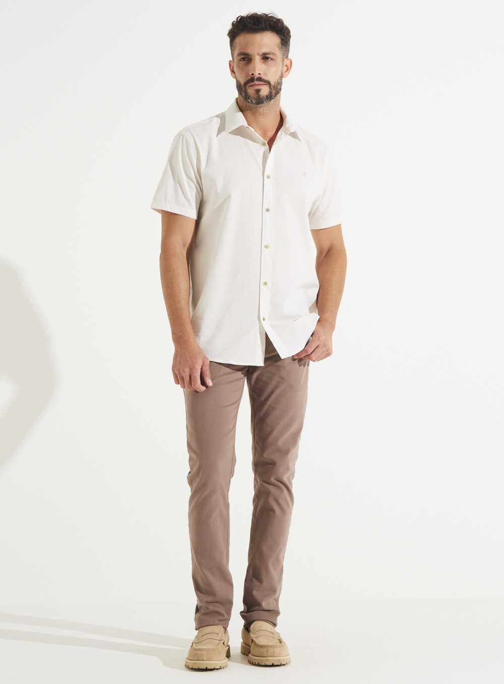 CALÇA SARJA IGOR SKINNY 42 MARROM WOLF