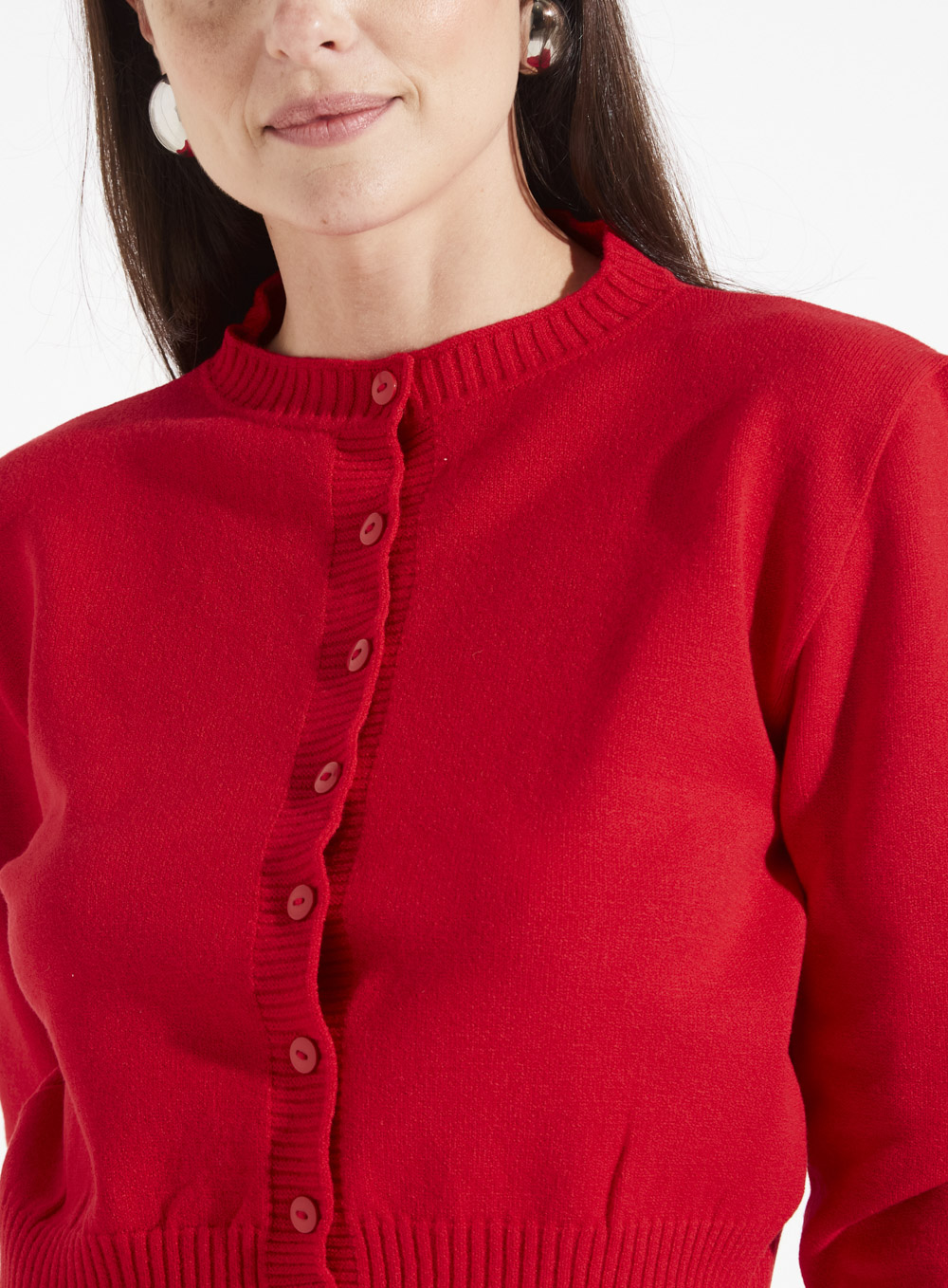 CARDIGAN TRICÔ G VERMELHO SPARKLY