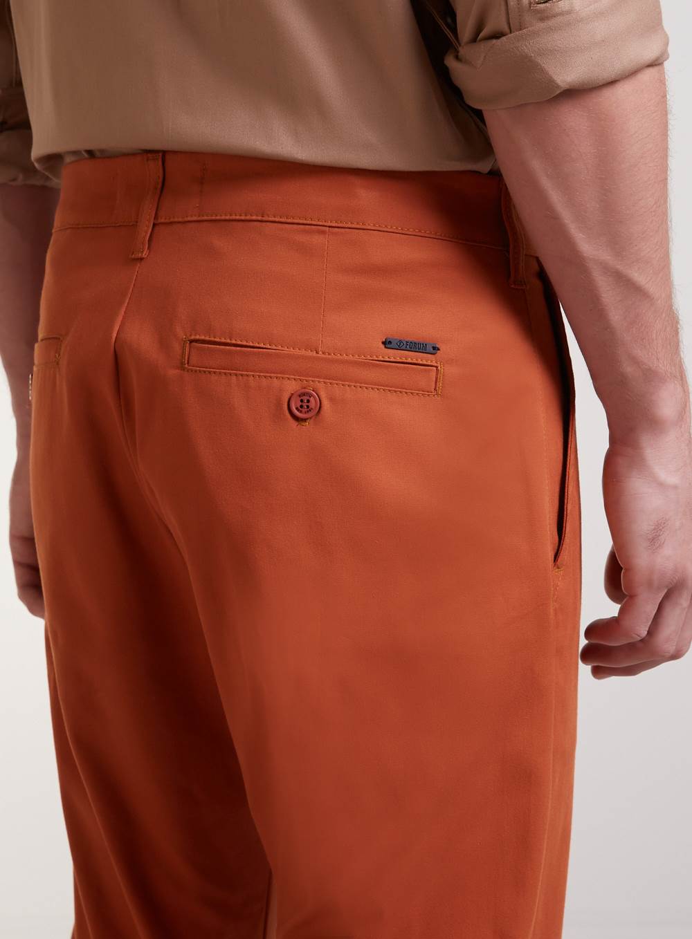 CALÇA SARJA JOGGING CROPPED 48 MARROM RUSTY IR