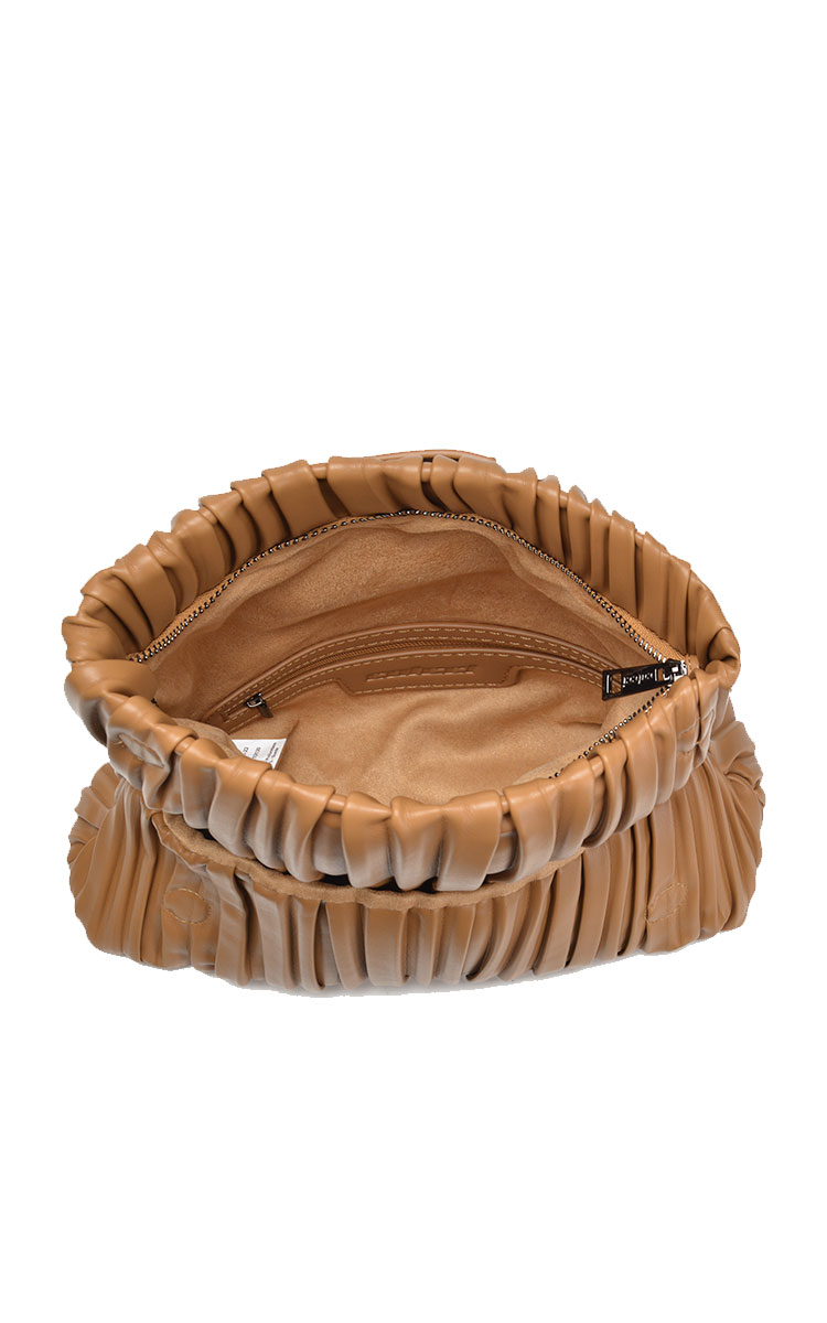 BOLSA COLCCI FEM CROSSBODY PLISSADA U BEGE TAUPE