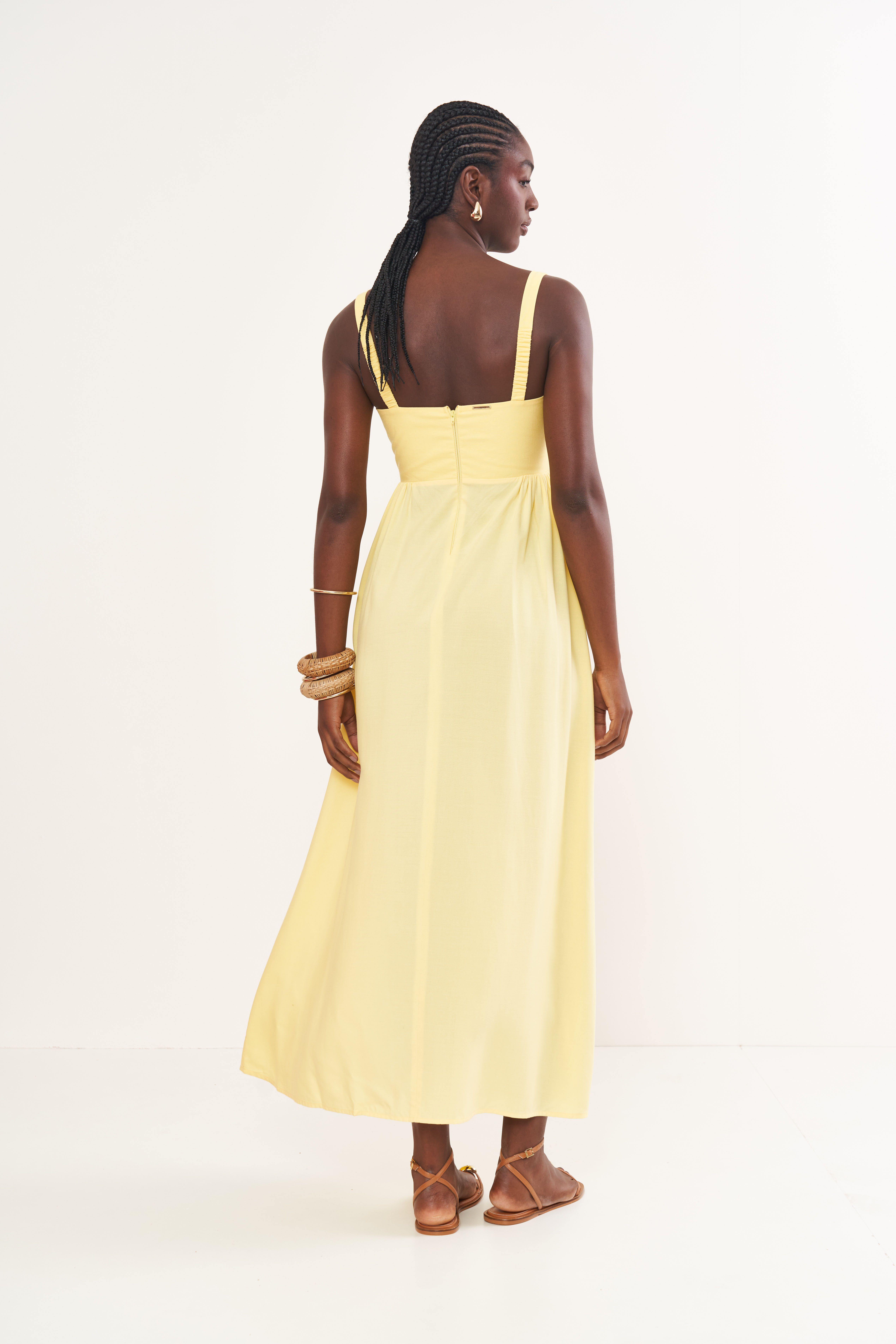 VESTIDO LINHO M AMARELO CORNISH