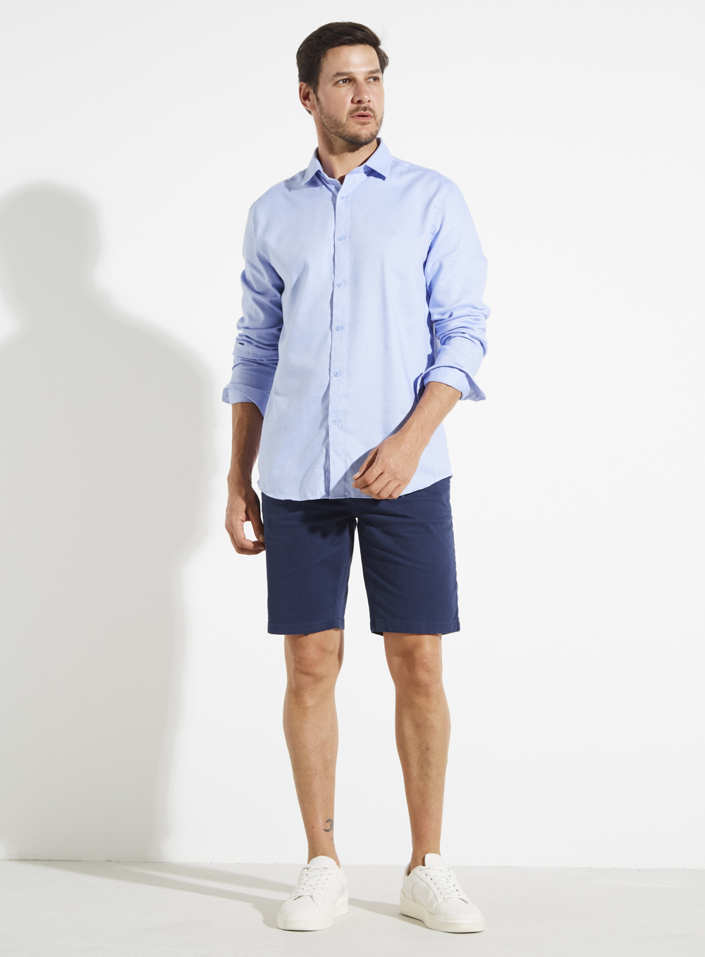 CAMISA SLIM FIT 3 AZUL/OFF